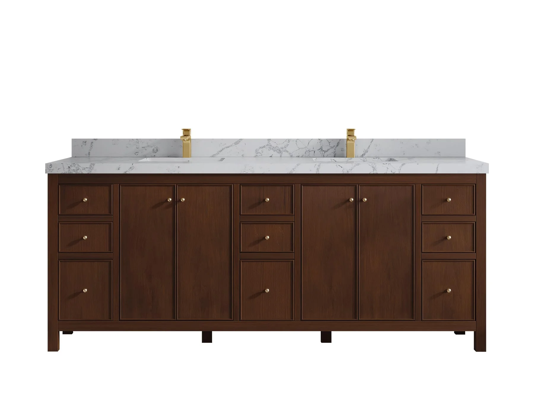 Chicago Teak 84 in. W x 22 in. D Double Sink Bathroom Vanity - Image 46