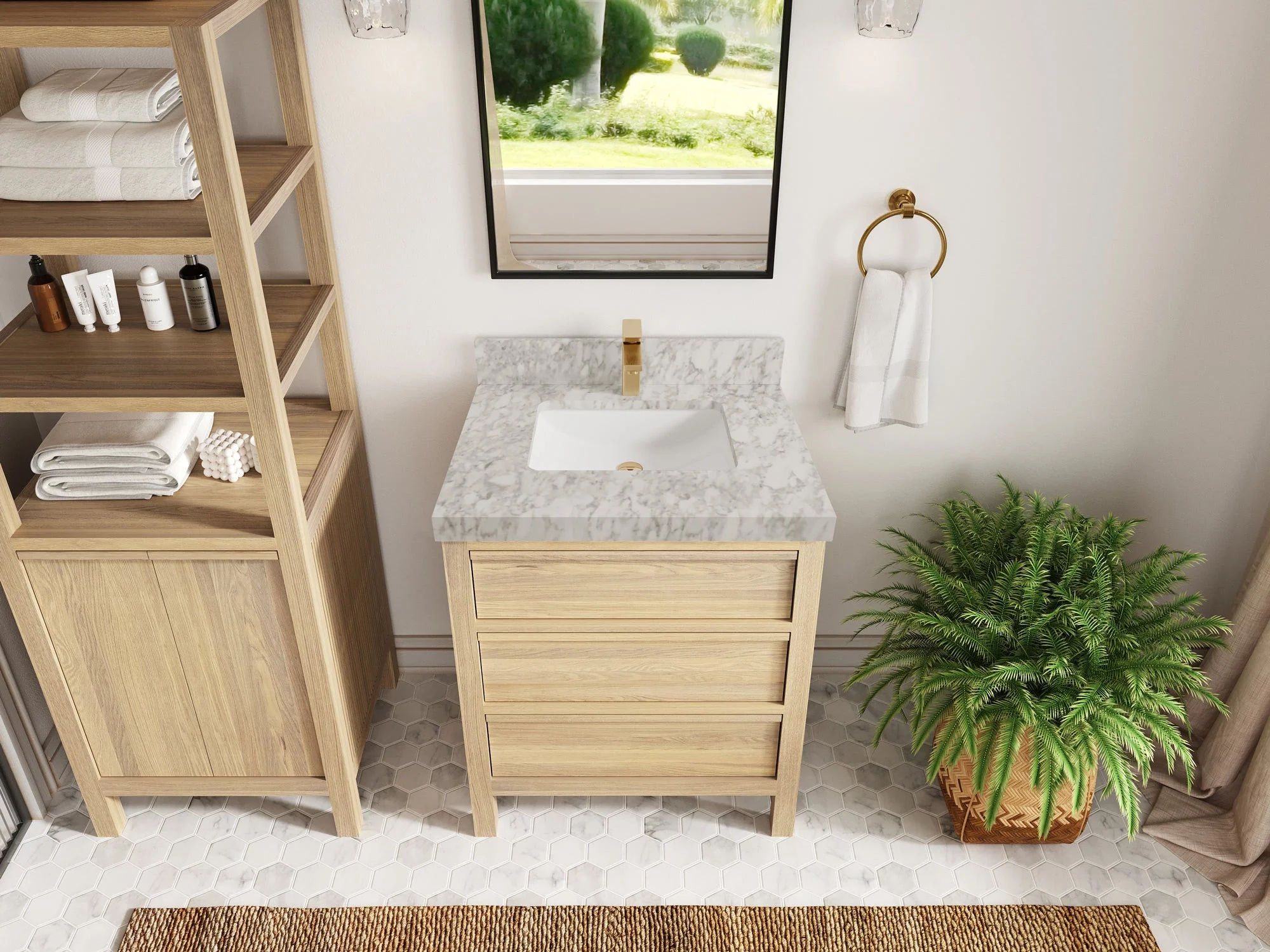 Elizabeth White Oak 30 in. W x 22 in. D Single Sink Bathroom Vanity - Image 22