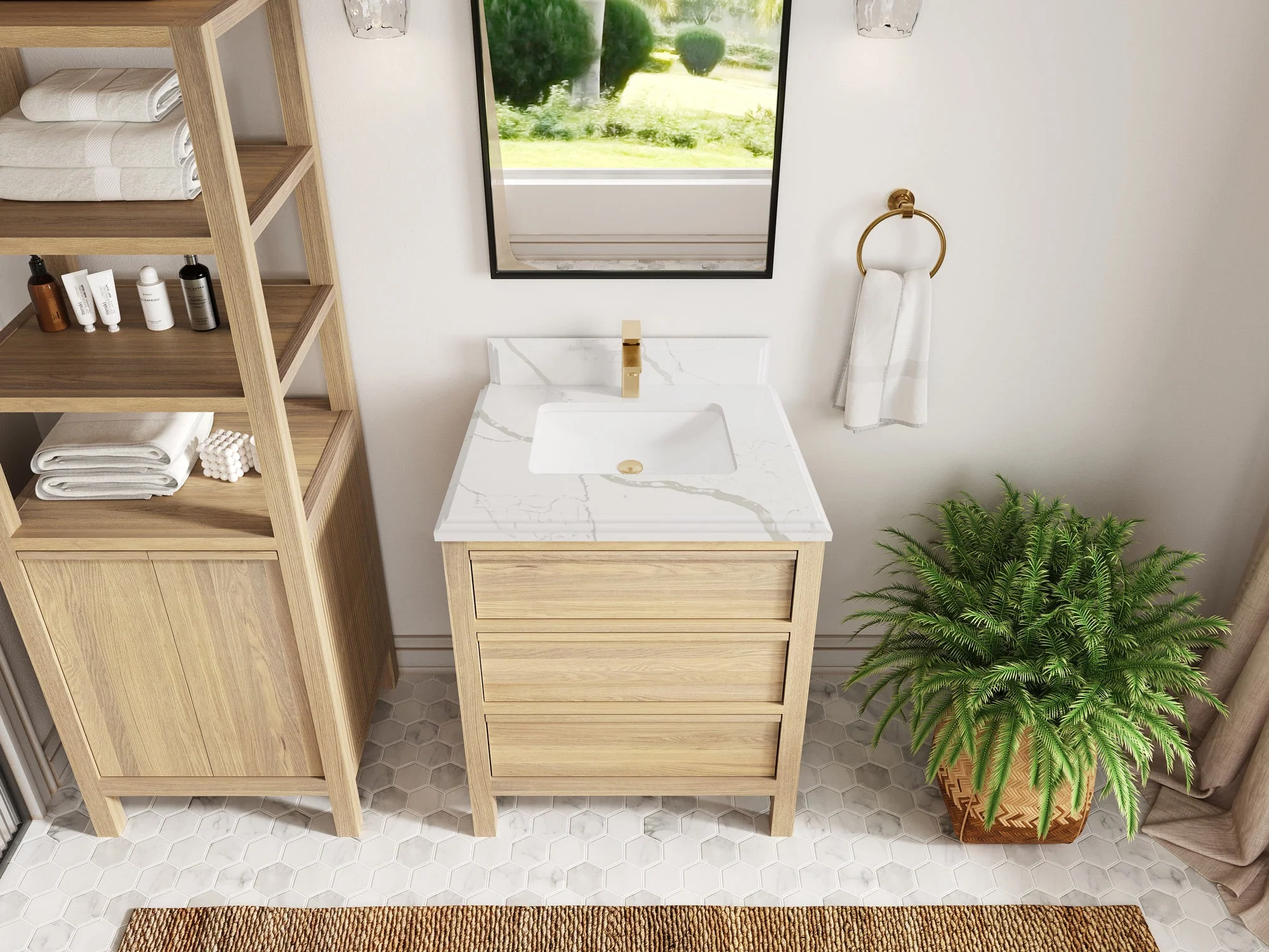 Elizabeth White Oak 30 in. W x 22 in. D Single Sink Bathroom Vanity - Image 26