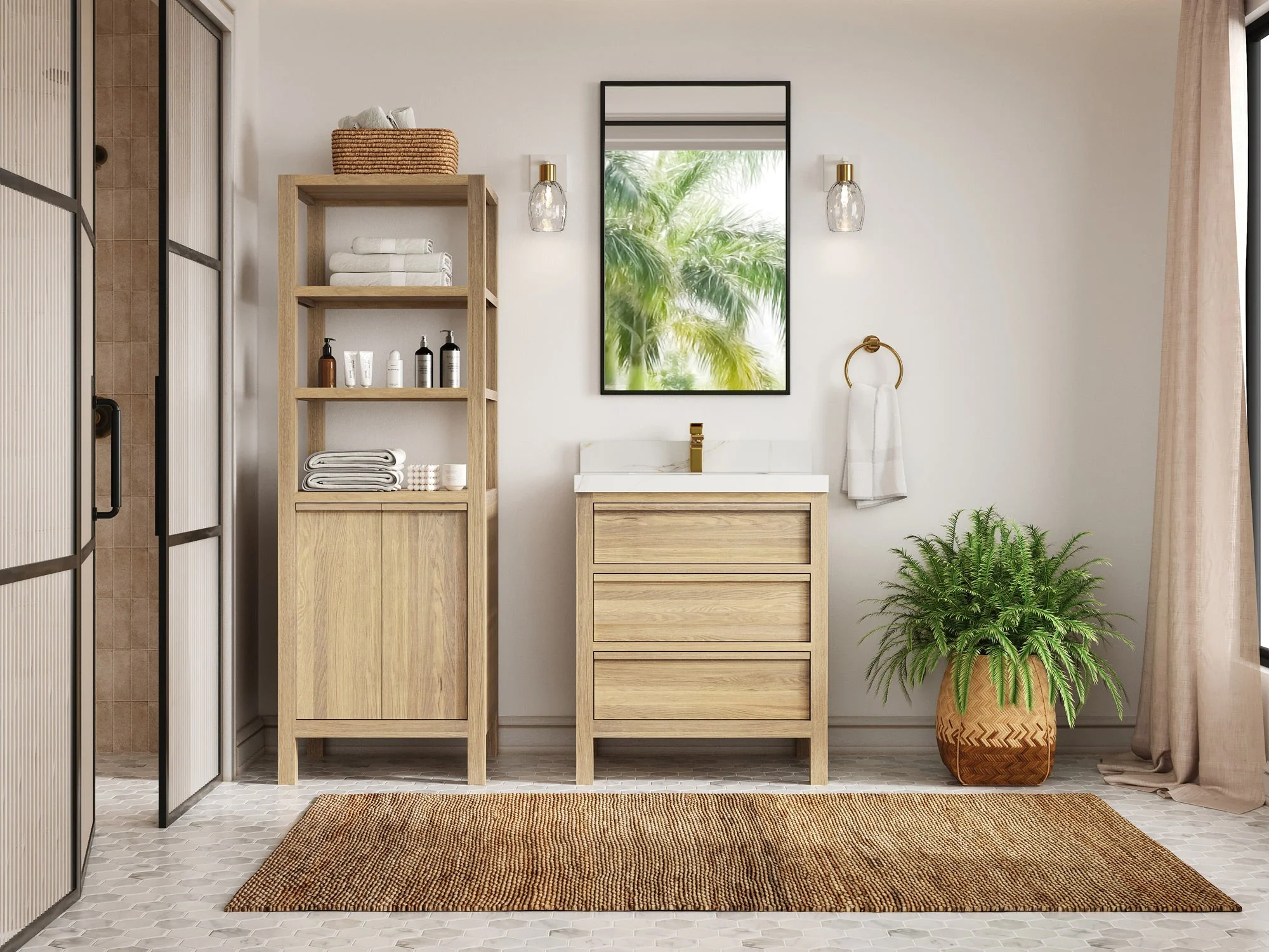 Elizabeth White Oak 30 in. W x 22 in. D Single Sink Bathroom Vanity - Image 4