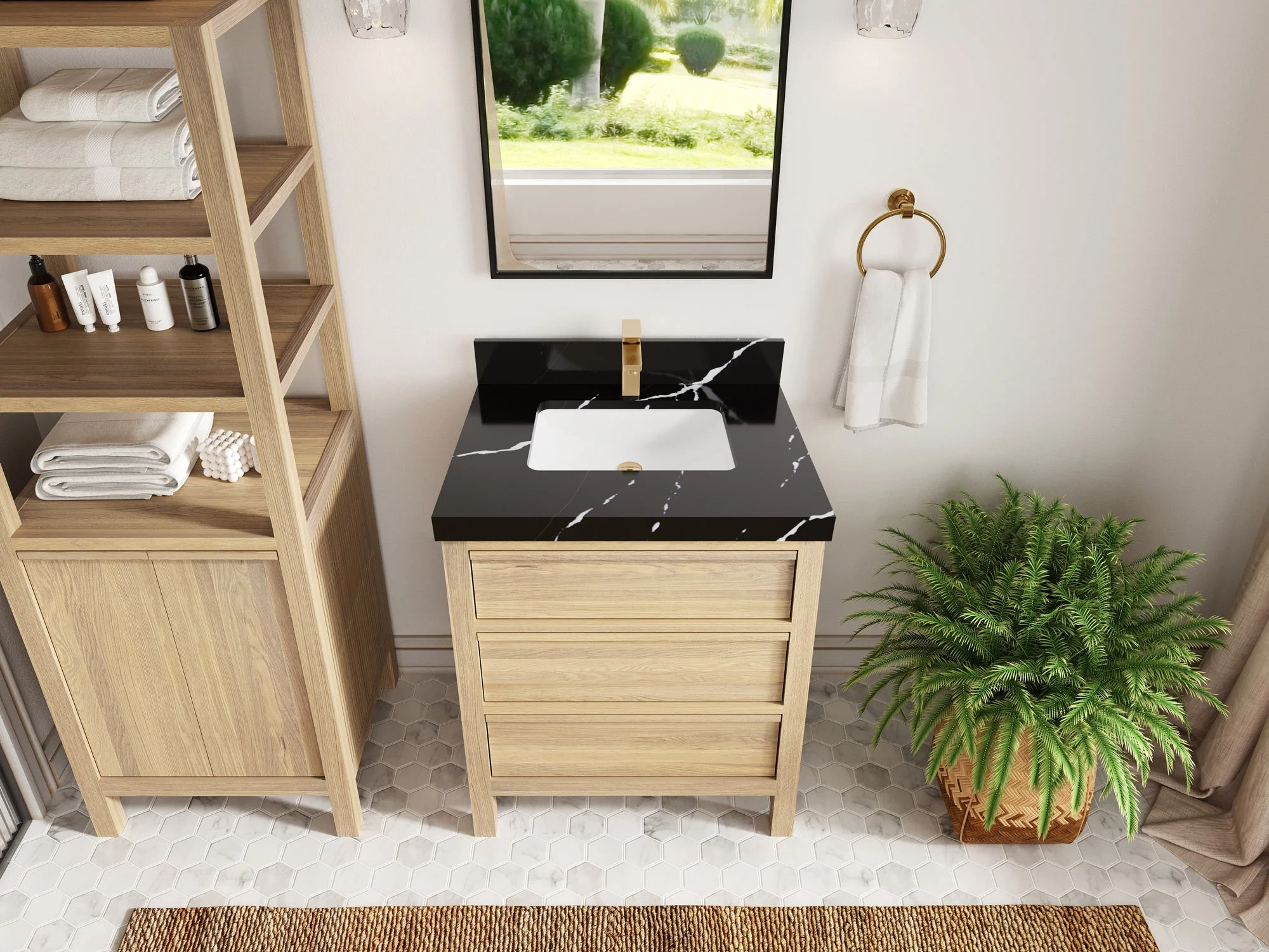 Elizabeth White Oak 30 in. W x 22 in. D Single Sink Bathroom Vanity - Image 48
