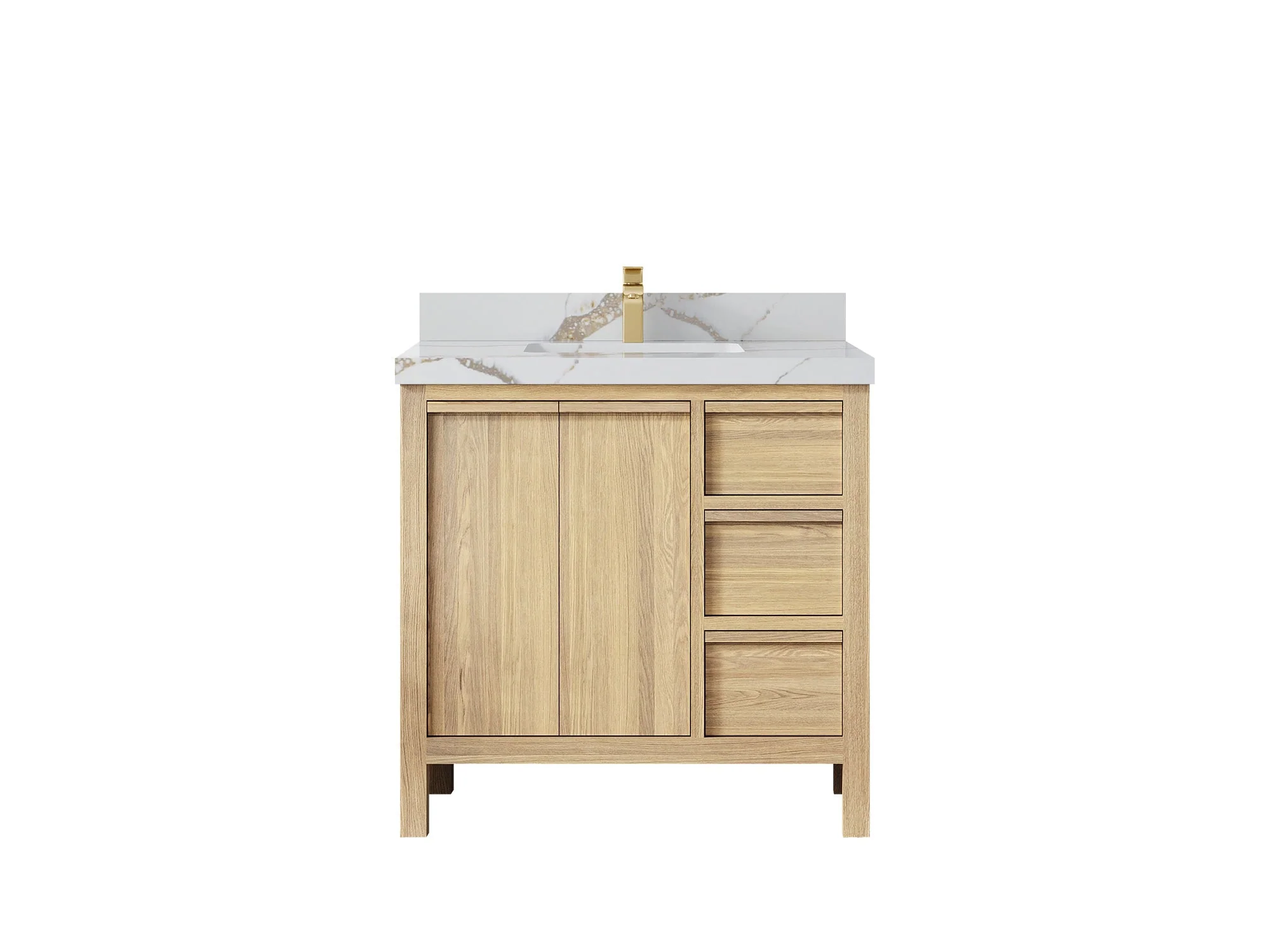 Elizabeth White Oak 36 in. W x 22 in. D Center Sink Bathroom Vanity - Image 15