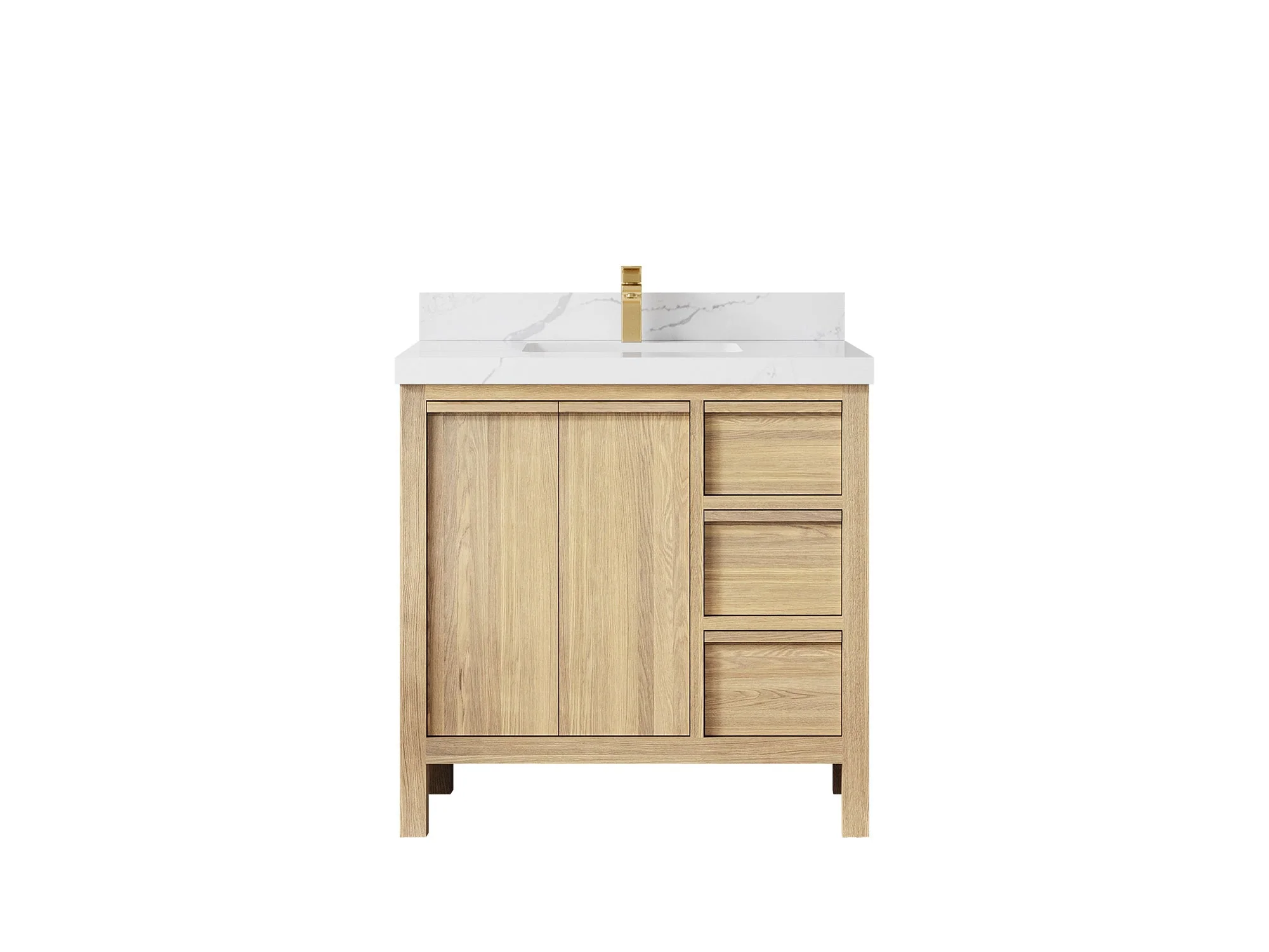 Elizabeth White Oak 36 in. W x 22 in. D Center Sink Bathroom Vanity - Image 17