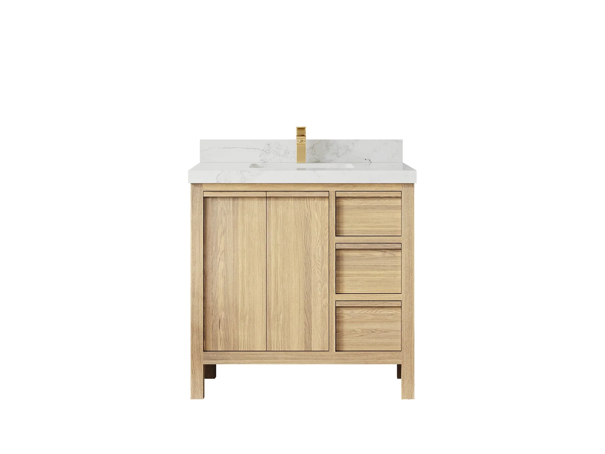 Elizabeth White Oak 36 in. W x 22 in. D Center Sink Bathroom Vanity - Image 19