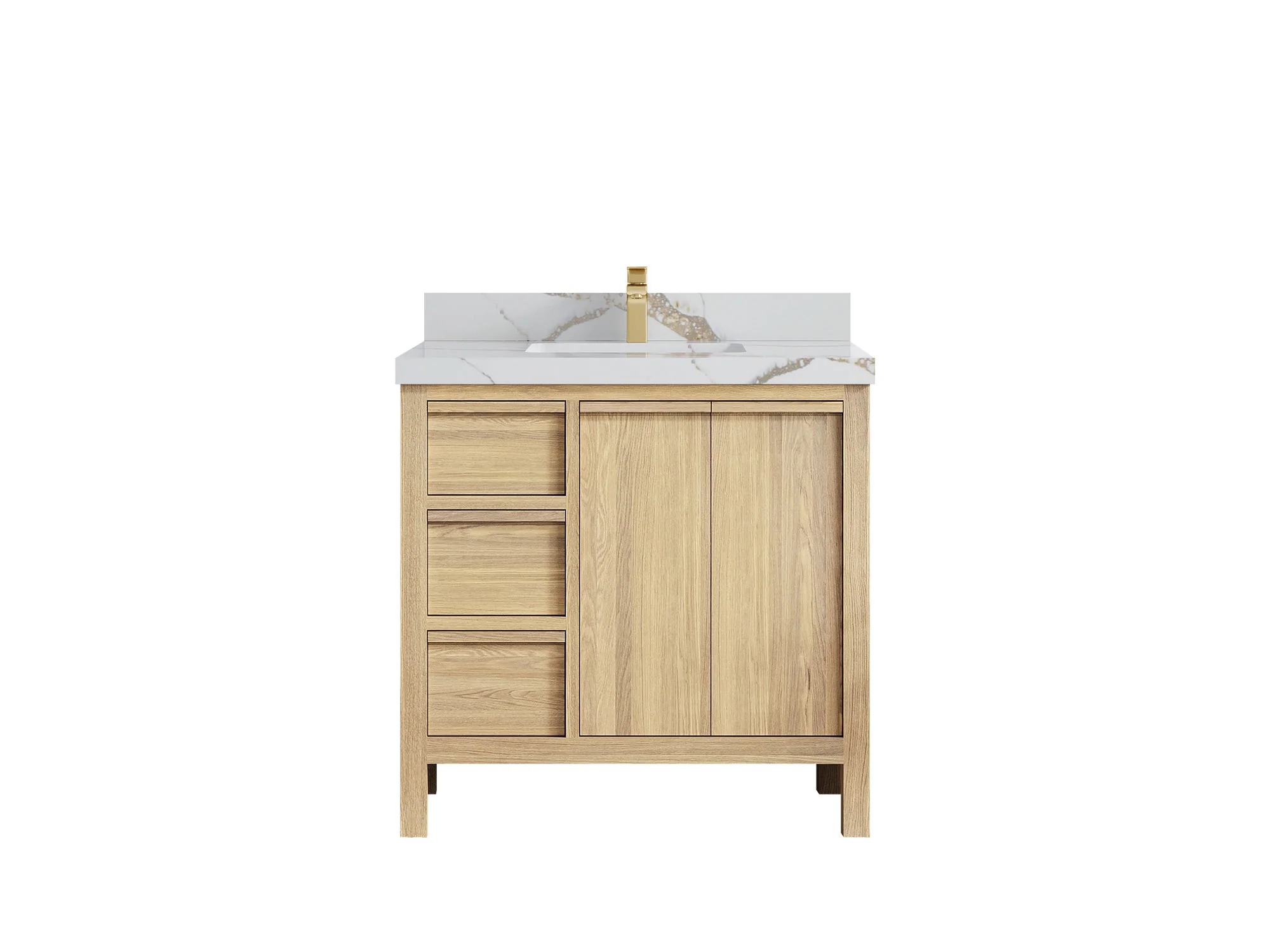 Elizabeth White Oak 36 in. W x 22 in. D Center Sink Bathroom Vanity - Image 14