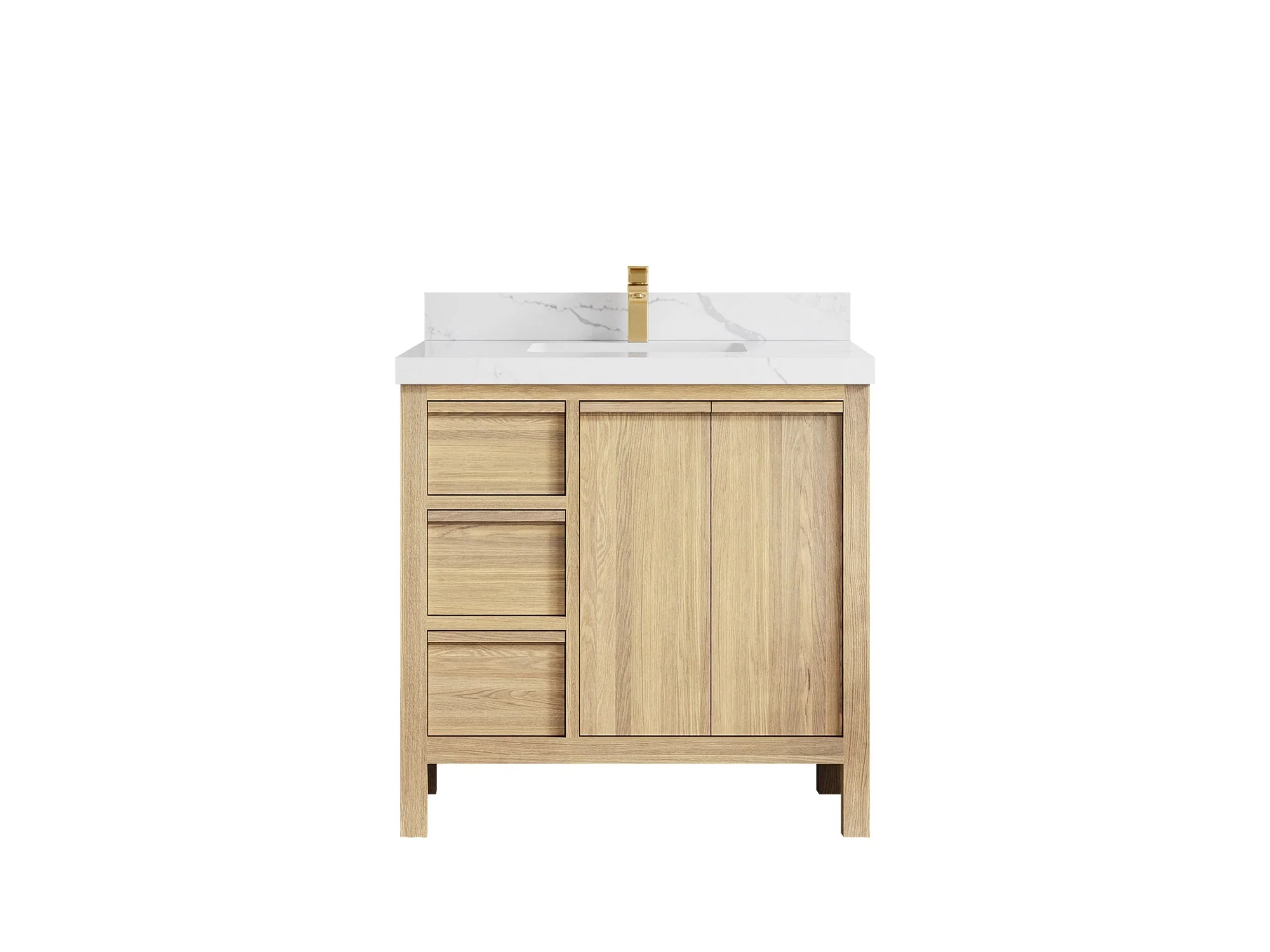 Elizabeth White Oak 36 in. W x 22 in. D Center Sink Bathroom Vanity - Image 16