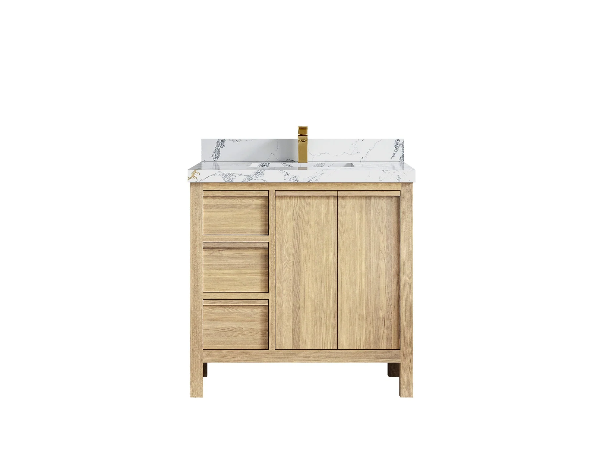 Elizabeth White Oak 36 in. W x 22 in. D Center Sink Bathroom Vanity - Image 20