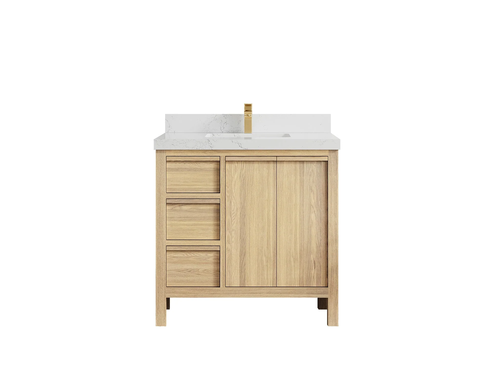 Elizabeth White Oak 36 in. W x 22 in. D Center Sink Bathroom Vanity - Image 34