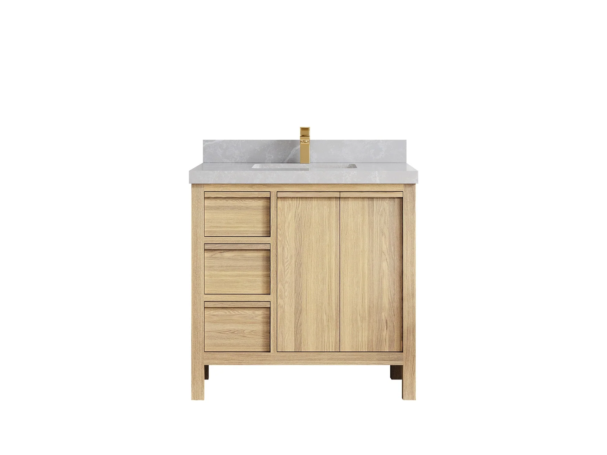 Elizabeth White Oak 36 in. W x 22 in. D Center Sink Bathroom Vanity - Image 36