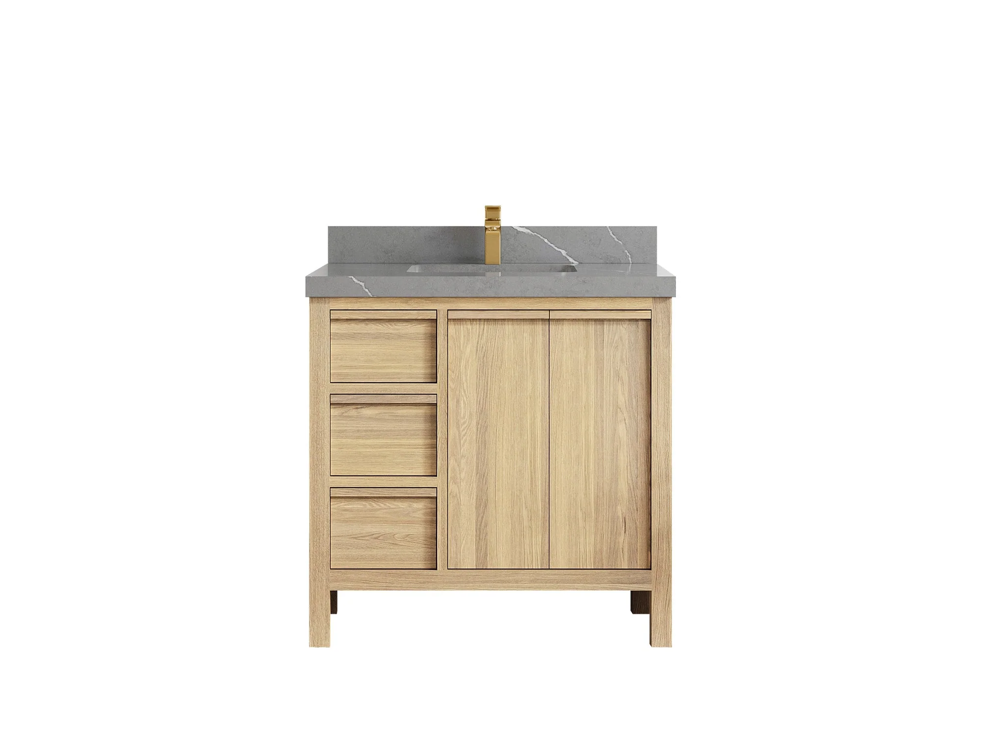 Elizabeth White Oak 36 in. W x 22 in. D Center Sink Bathroom Vanity - Image 38
