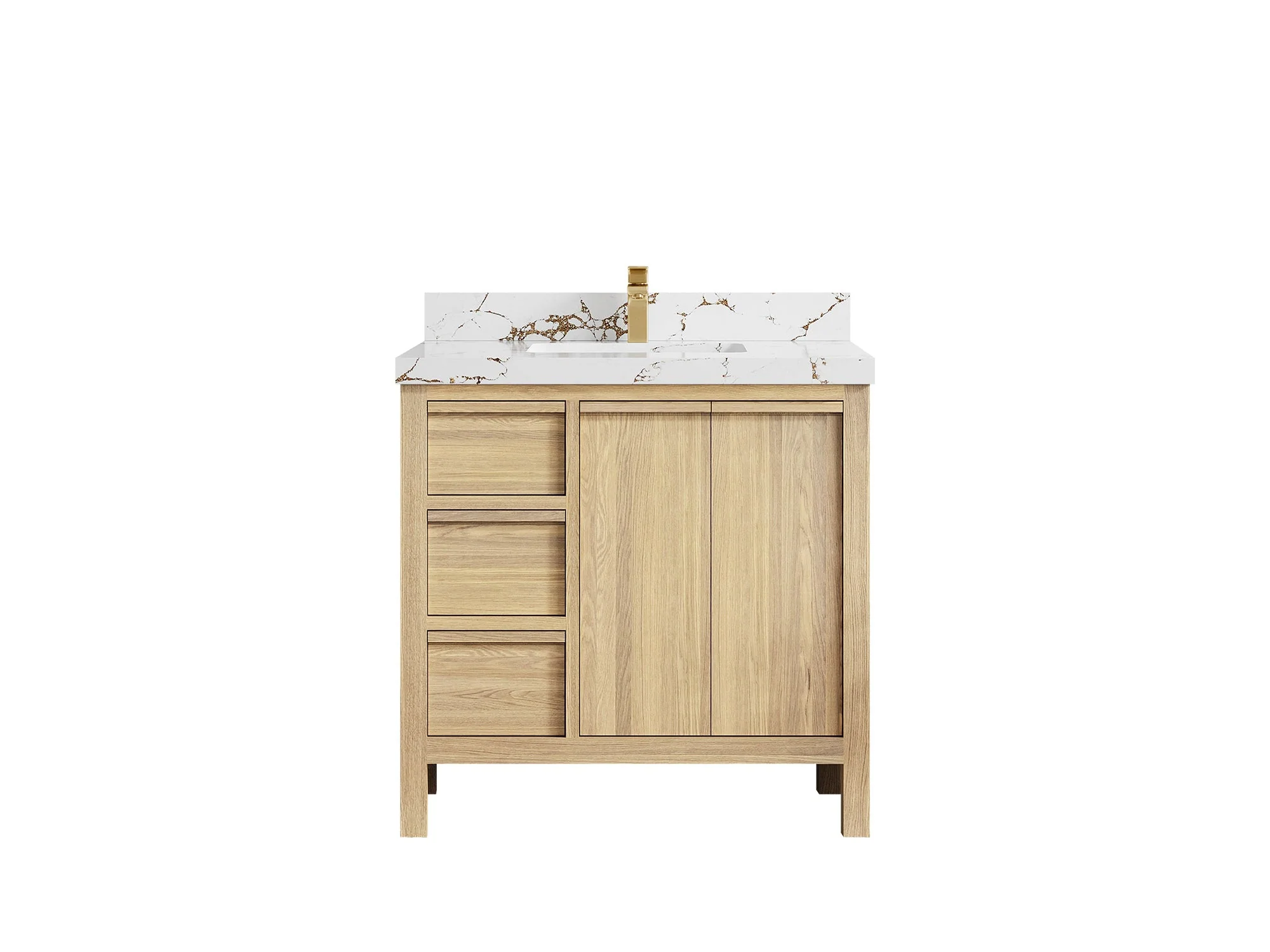 Elizabeth White Oak 36 in. W x 22 in. D Center Sink Bathroom Vanity - Image 40