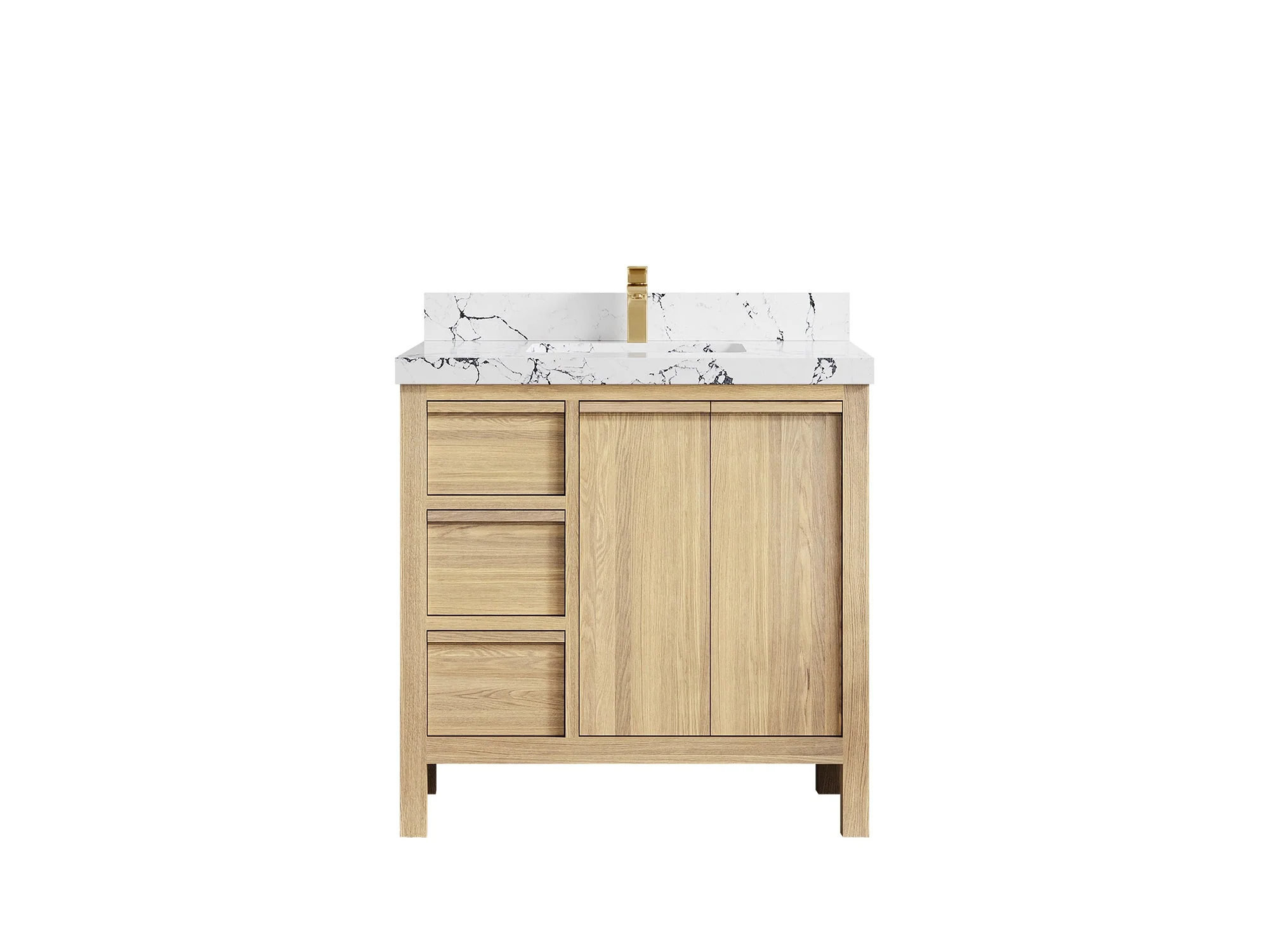 Elizabeth White Oak 36 in. W x 22 in. D Center Sink Bathroom Vanity - Image 44