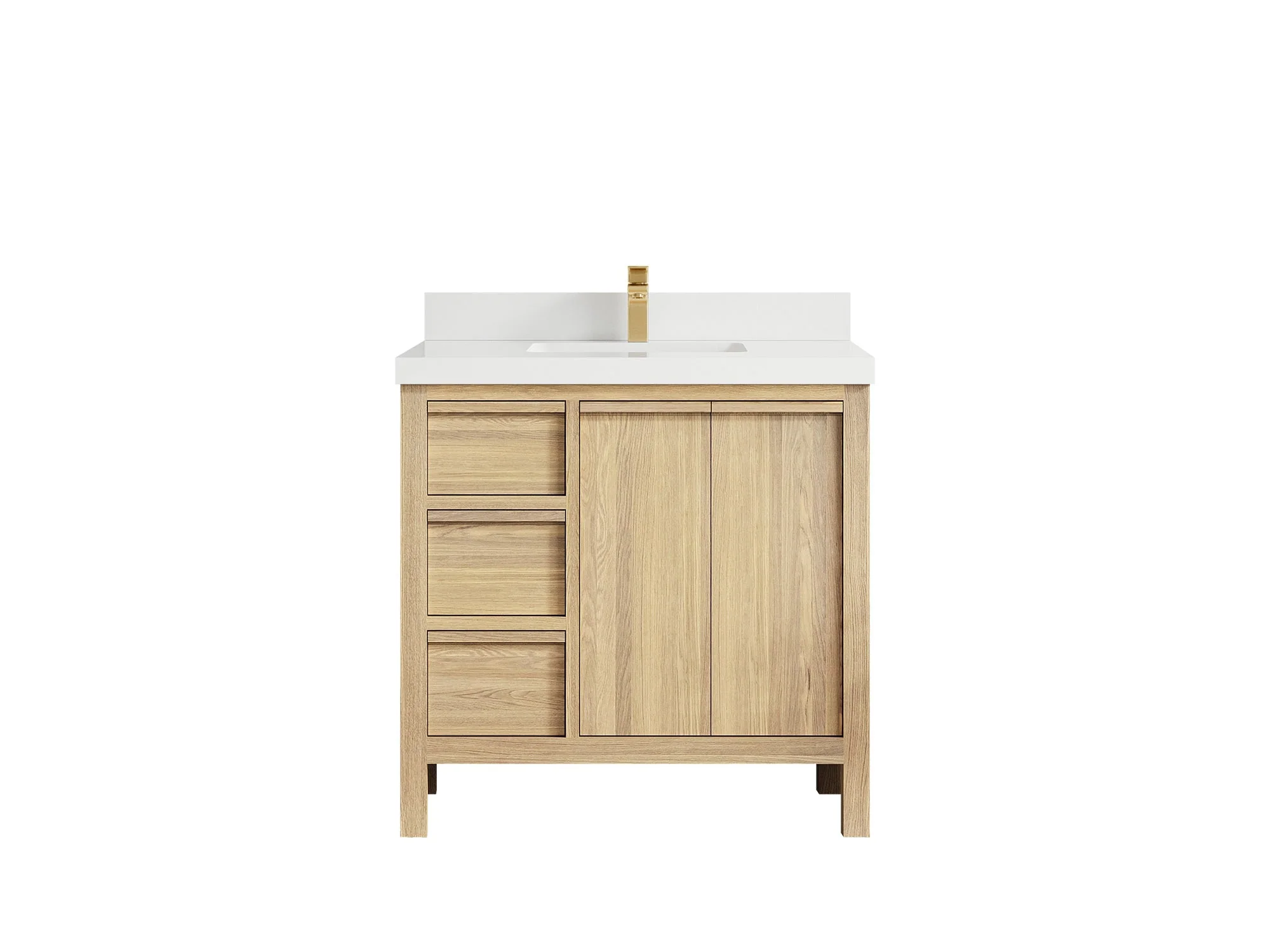 Elizabeth White Oak 36 in. W x 22 in. D Center Sink Bathroom Vanity - Image 48