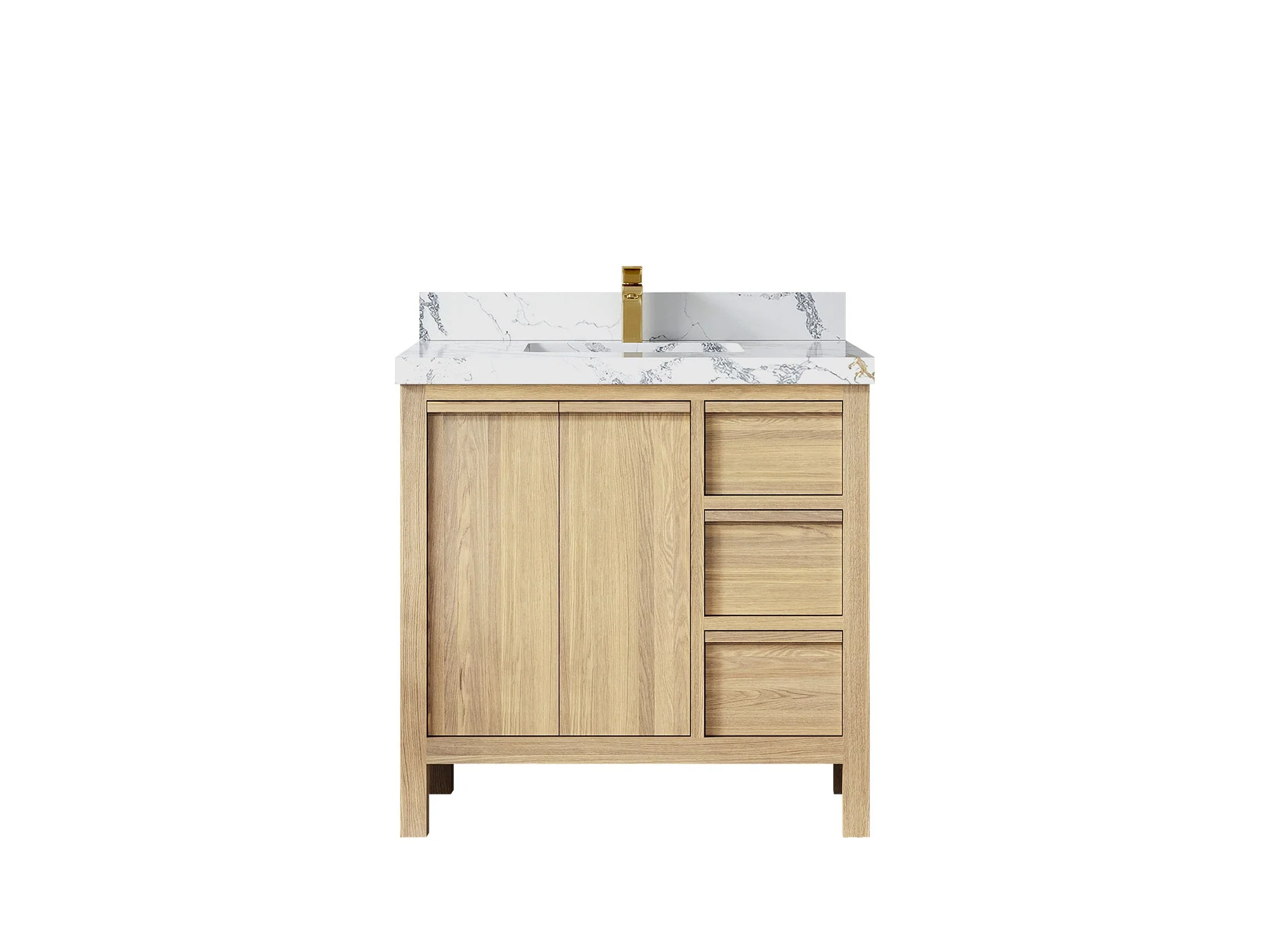 Elizabeth White Oak 36 in. W x 22 in. D Center Sink Bathroom Vanity - Image 21