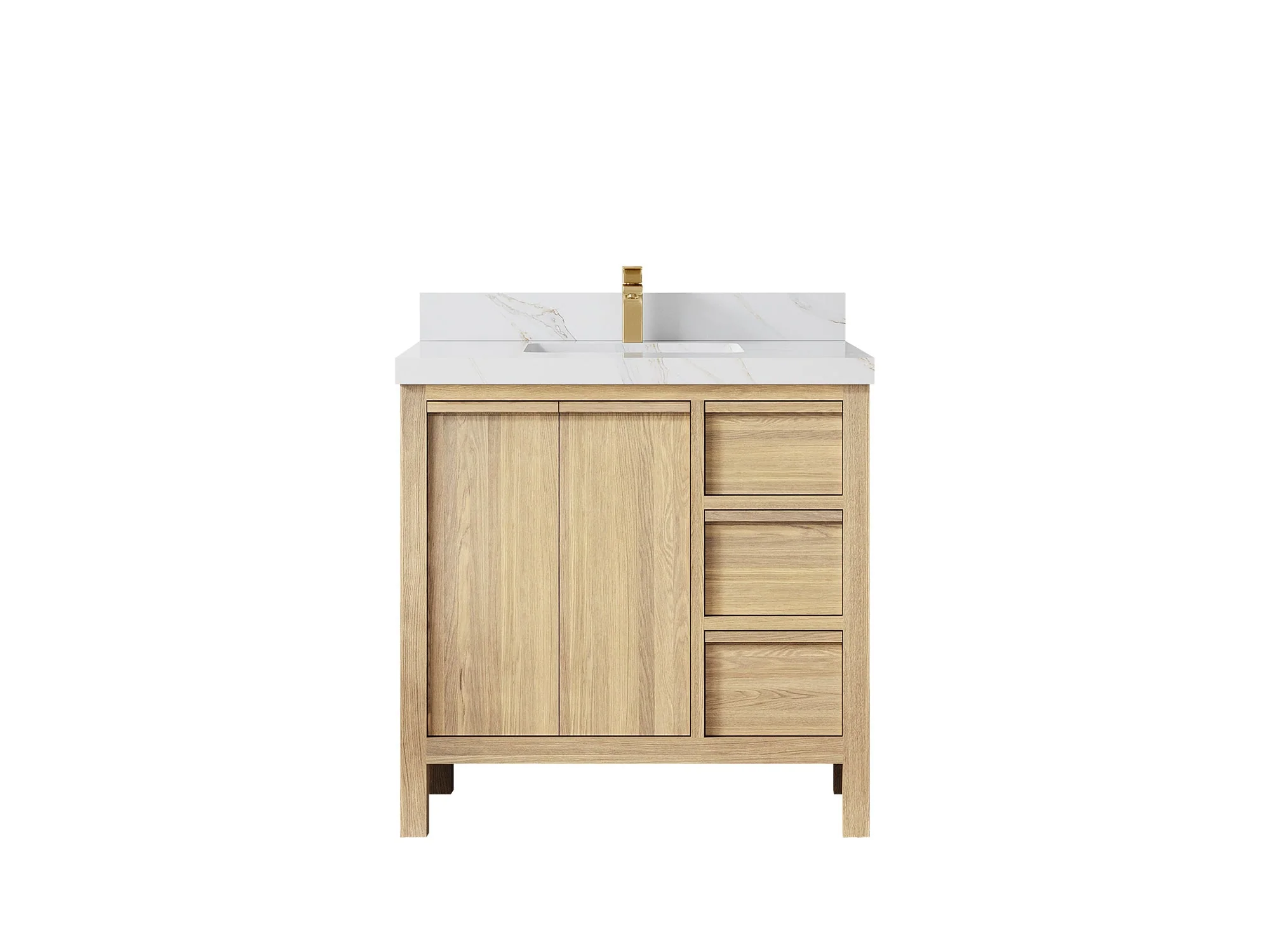 Elizabeth White Oak 36 in. W x 22 in. D Center Sink Bathroom Vanity - Image 23