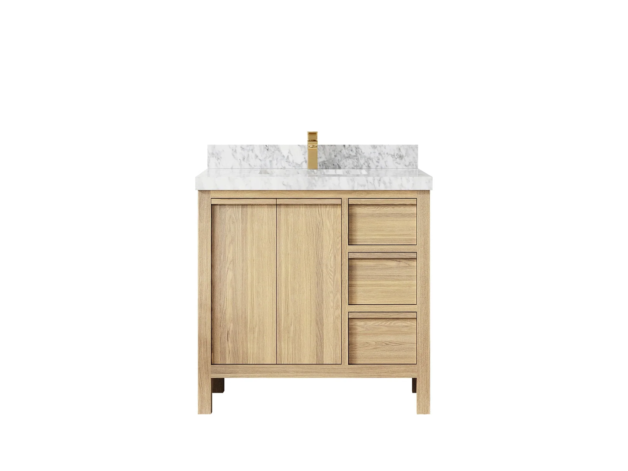 Elizabeth White Oak 36 in. W x 22 in. D Center Sink Bathroom Vanity - Image 25