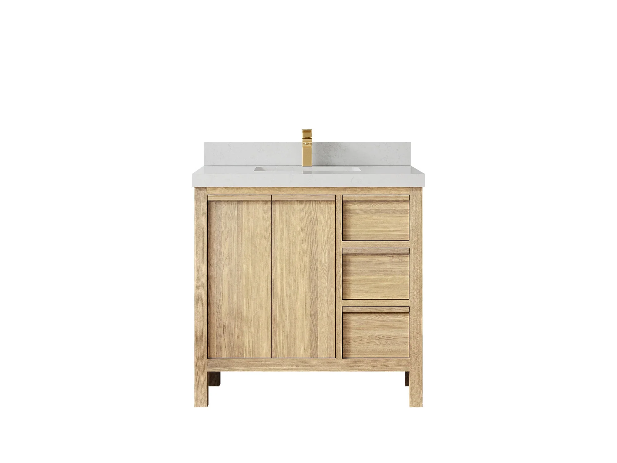 Elizabeth White Oak 36 in. W x 22 in. D Center Sink Bathroom Vanity - Image 27