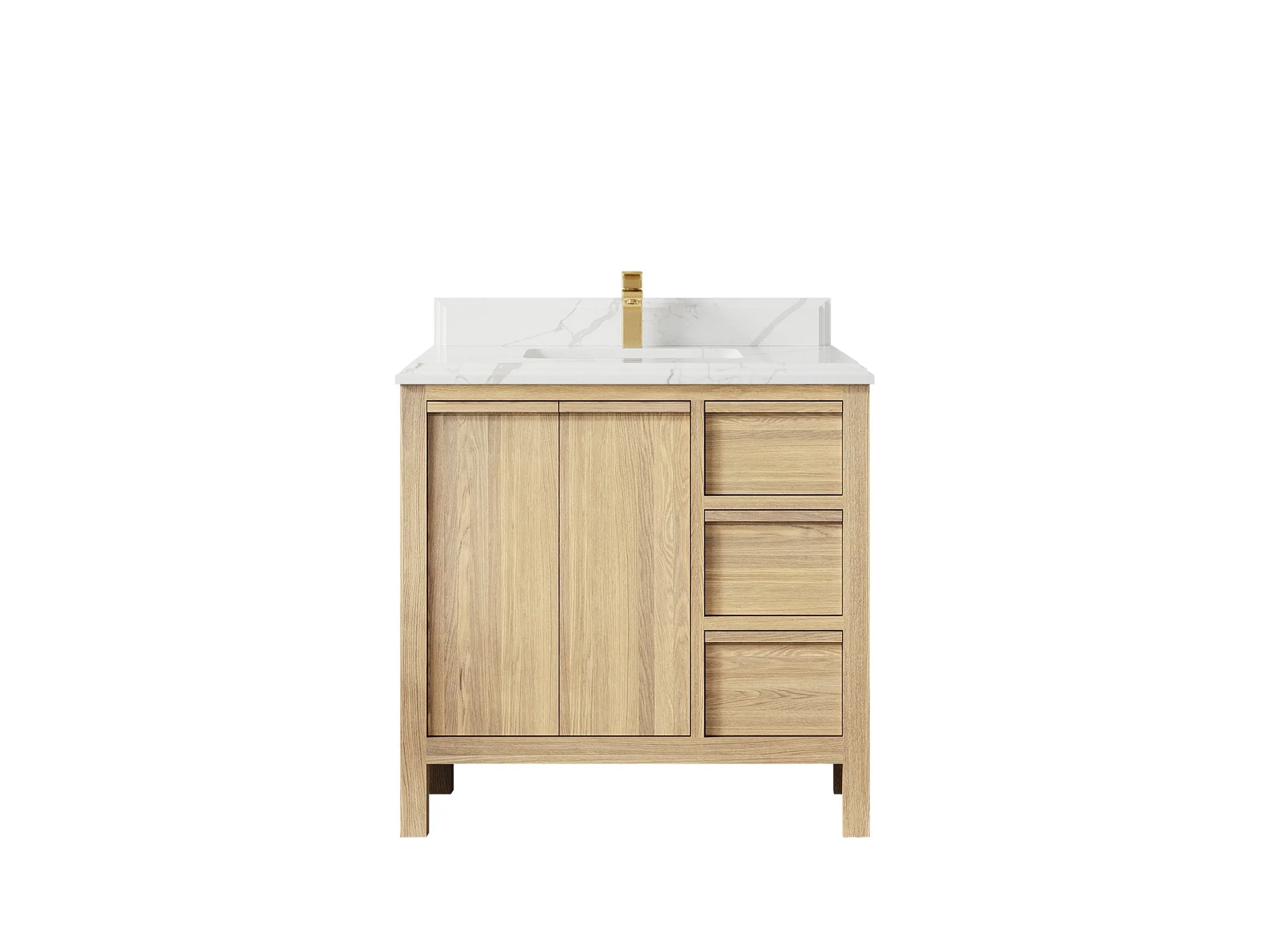 Elizabeth White Oak 36 in. W x 22 in. D Center Sink Bathroom Vanity - Image 29