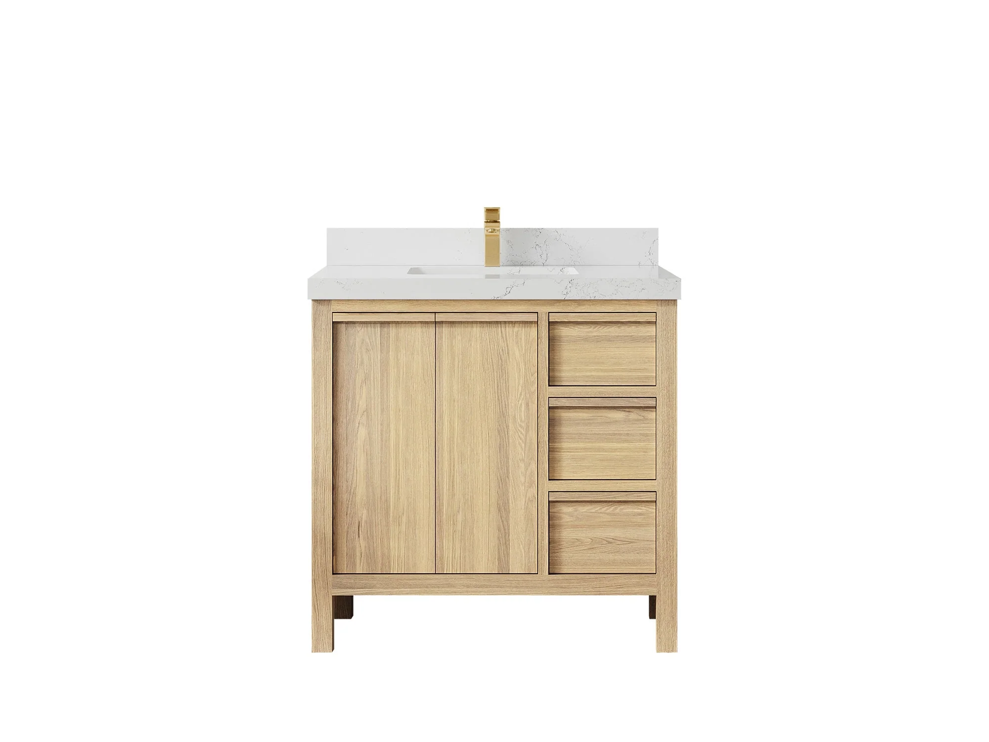 Elizabeth White Oak 36 in. W x 22 in. D Center Sink Bathroom Vanity - Image 35