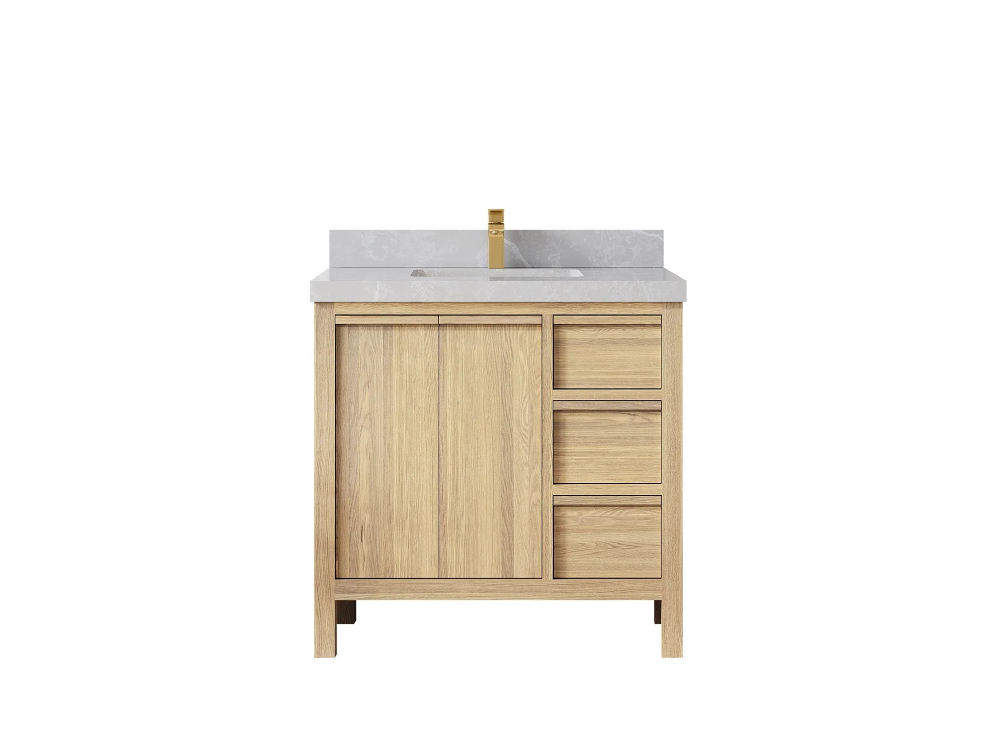 Elizabeth White Oak 36 in. W x 22 in. D Center Sink Bathroom Vanity - Image 37
