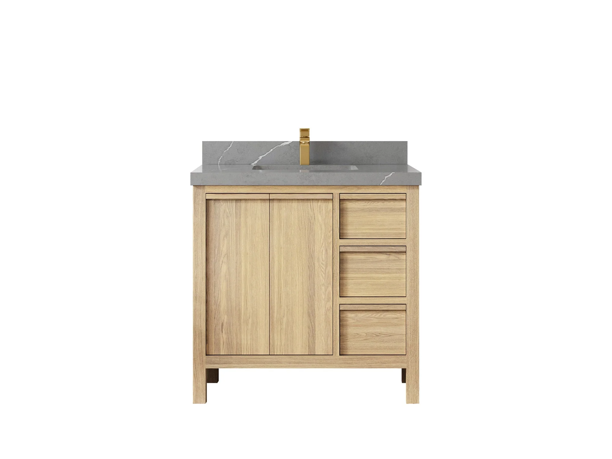 Elizabeth White Oak 36 in. W x 22 in. D Center Sink Bathroom Vanity - Image 39