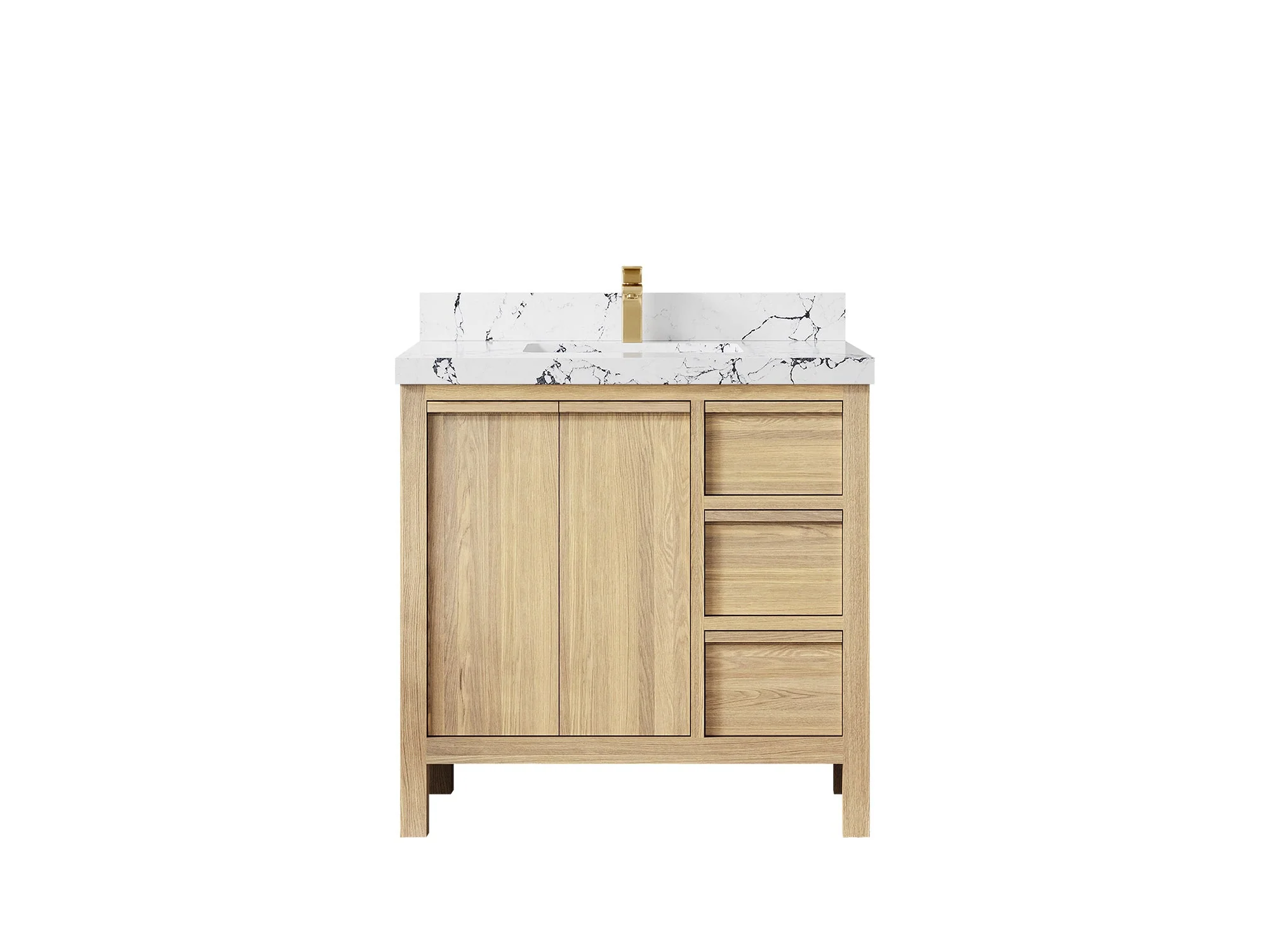 Elizabeth White Oak 36 in. W x 22 in. D Center Sink Bathroom Vanity - Image 45