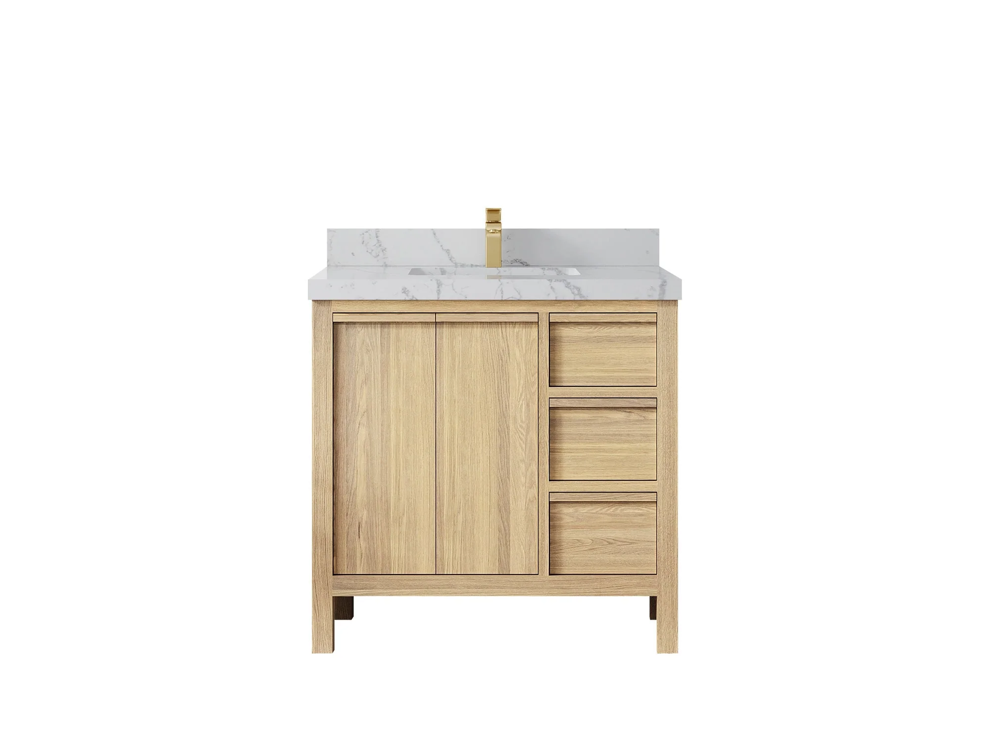 Elizabeth White Oak 36 in. W x 22 in. D Center Sink Bathroom Vanity - Image 47