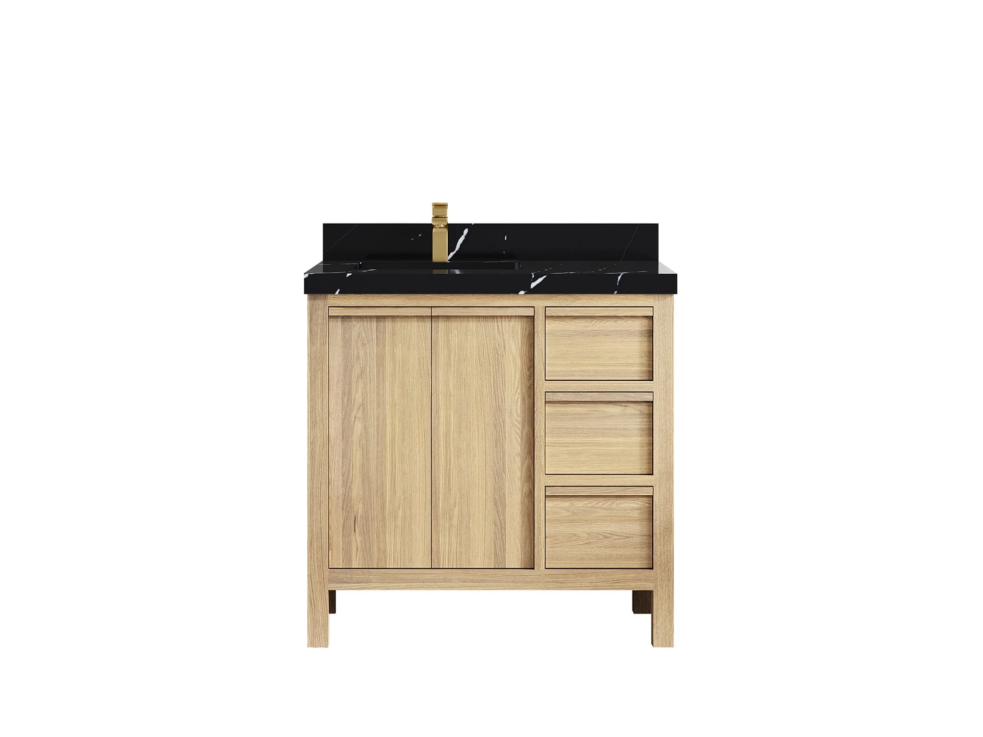 Elizabeth White Oak 36 in. W x 22 in. D Left Offset Sink Bathroom Vanity - Image 13