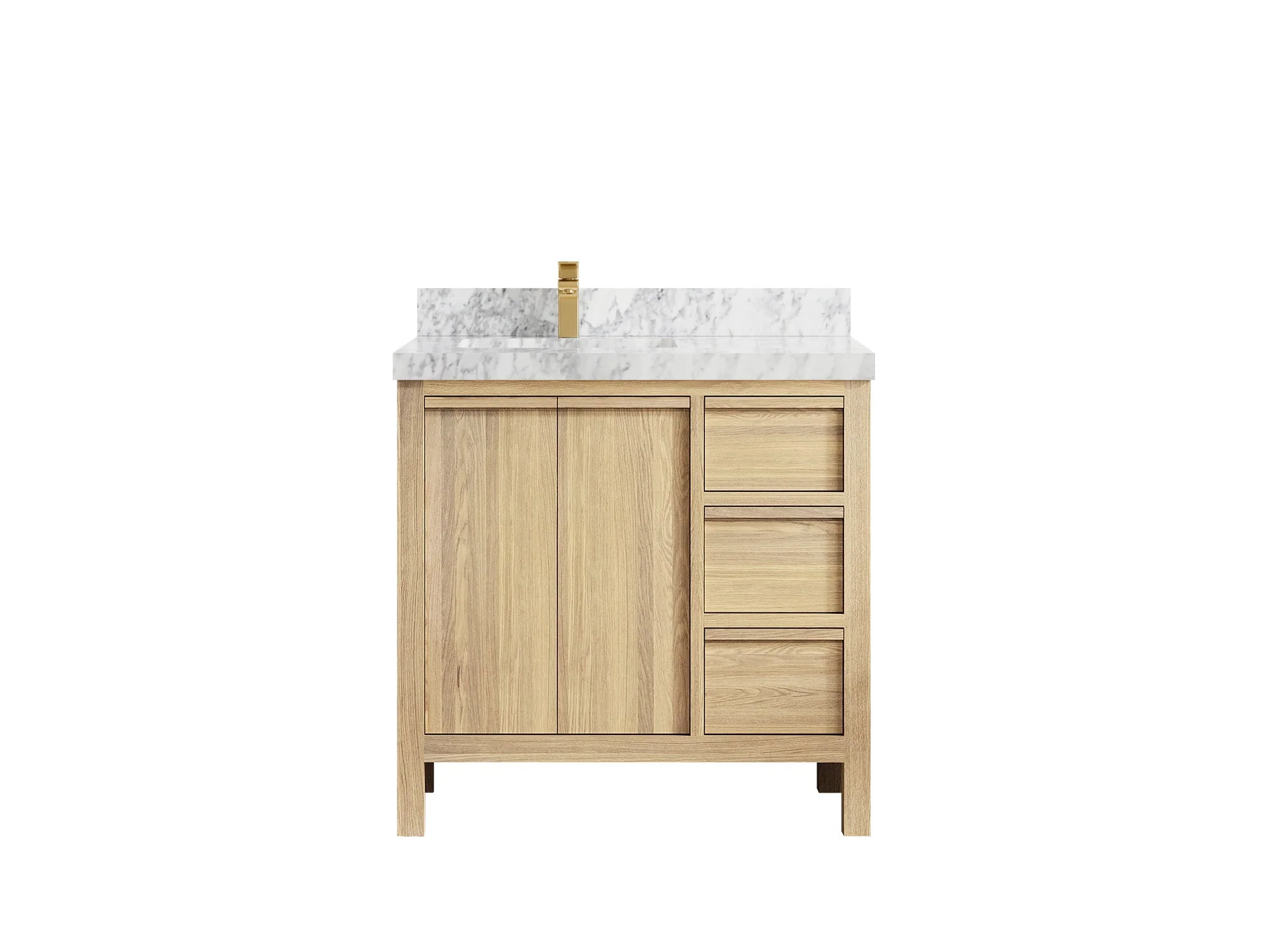 Elizabeth White Oak 36 in. W x 22 in. D Left Offset Sink Bathroom Vanity - Image 25