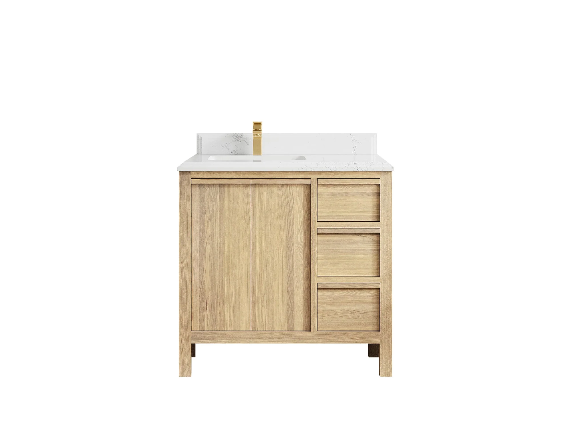 Elizabeth White Oak 36 in. W x 22 in. D Left Offset Sink Bathroom Vanity - Image 31