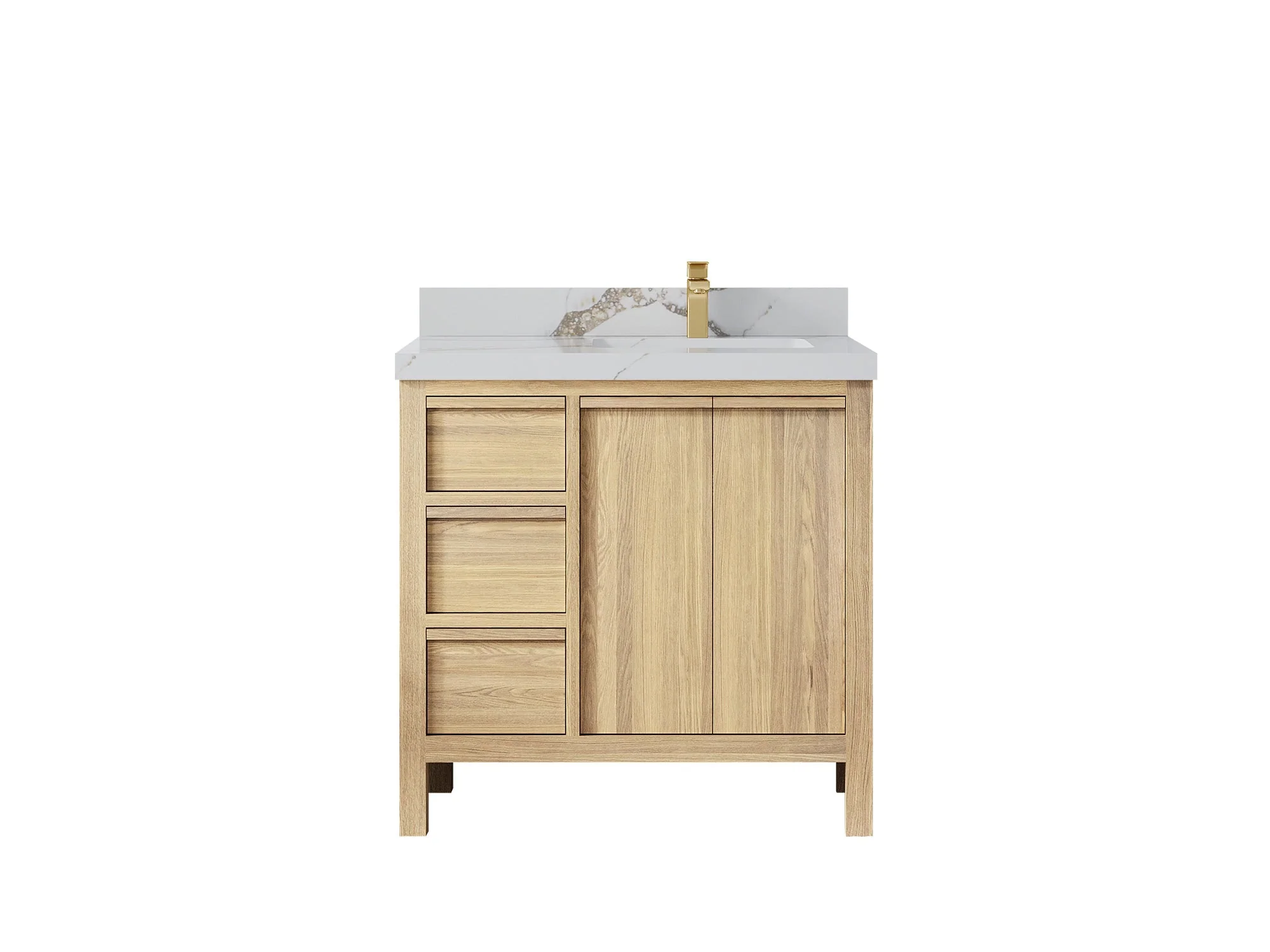 Elizabeth White Oak 36 in. W x 22 in. D Right Offset Sink Bathroom Vanity - Image 10