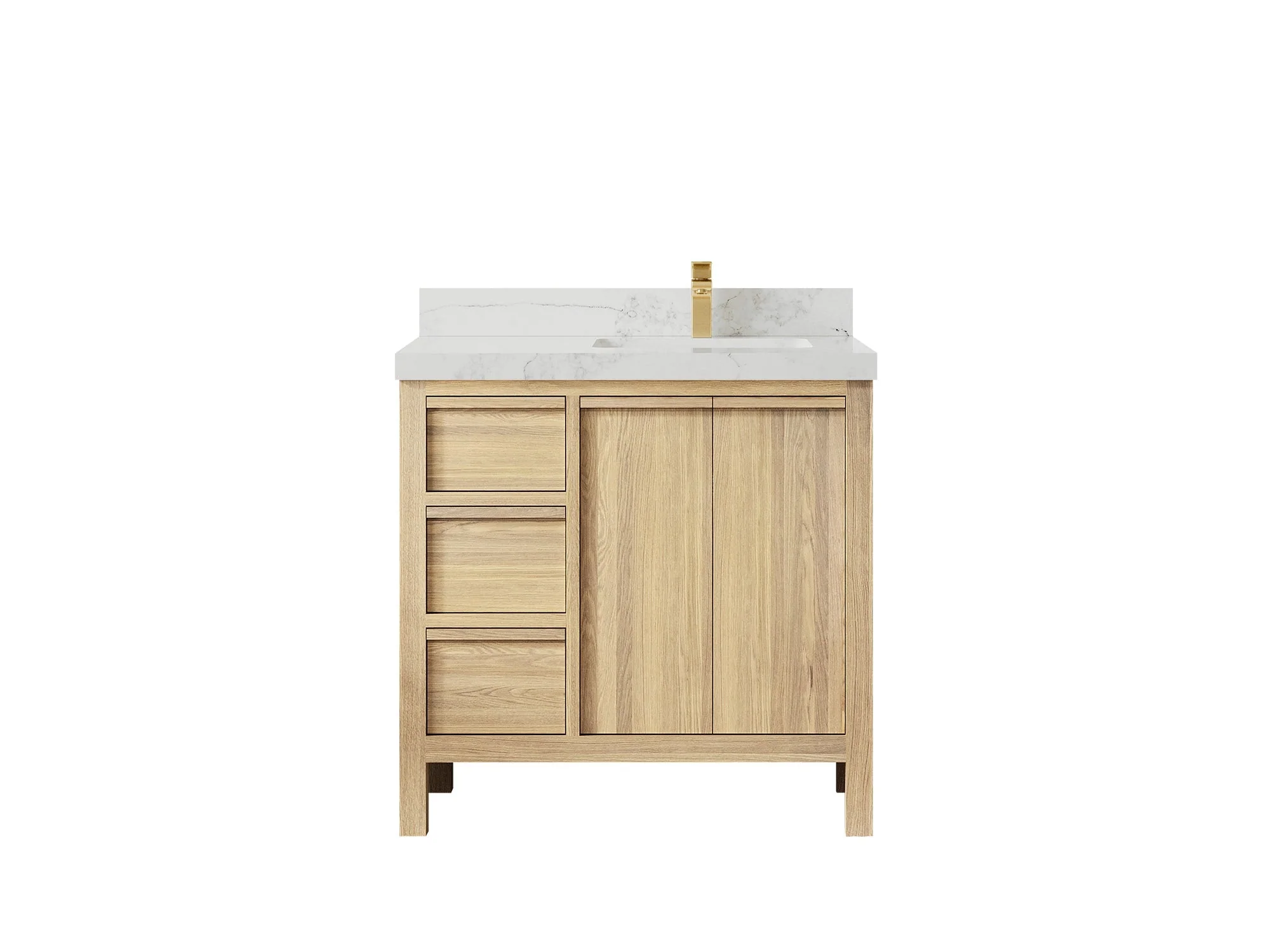 Elizabeth White Oak 36 in. W x 22 in. D Right Offset Sink Bathroom Vanity - Image 14