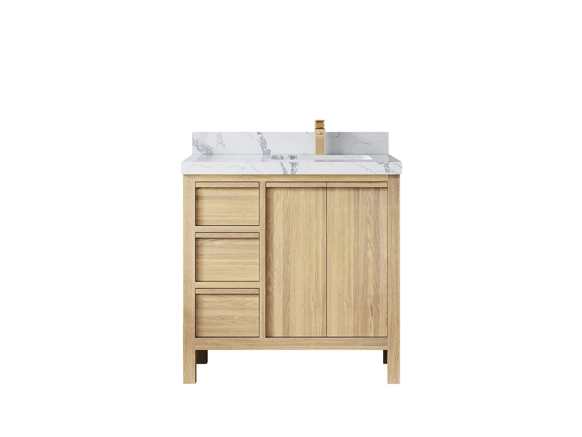 Elizabeth White Oak 36 in. W x 22 in. D Right Offset Sink Bathroom Vanity - Image 16