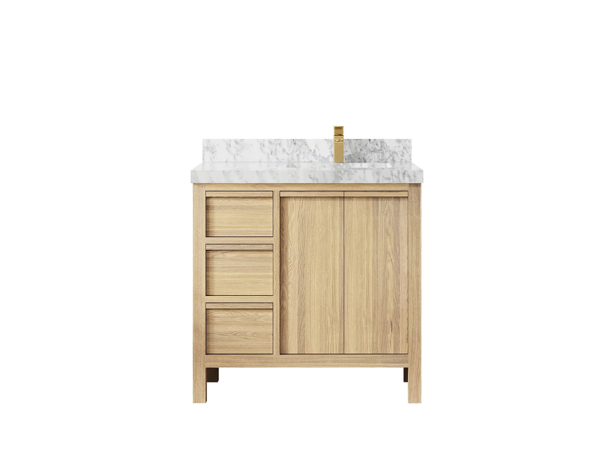 Elizabeth White Oak 36 in. W x 22 in. D Right Offset Sink Bathroom Vanity - Image 20