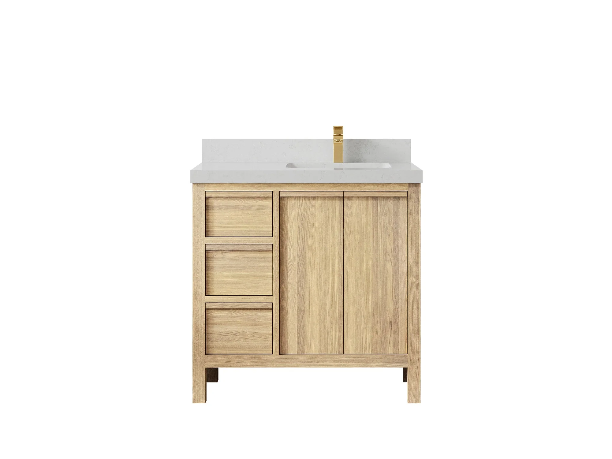 Elizabeth White Oak 36 in. W x 22 in. D Right Offset Sink Bathroom Vanity - Image 22