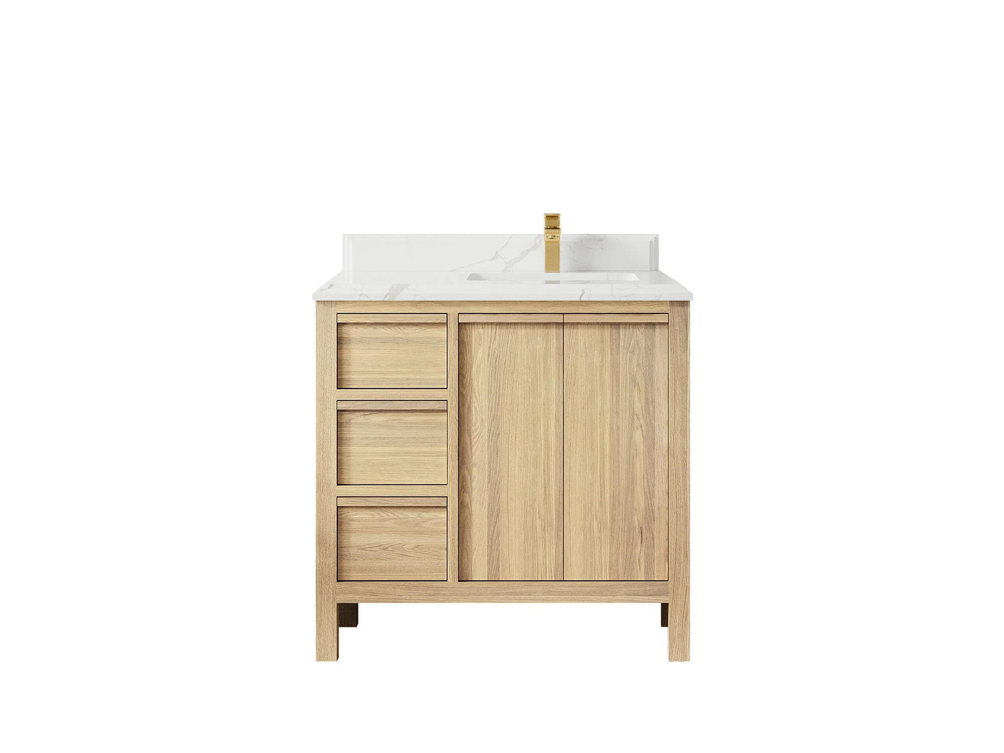 Elizabeth White Oak 36 in. W x 22 in. D Right Offset Sink Bathroom Vanity - Image 24