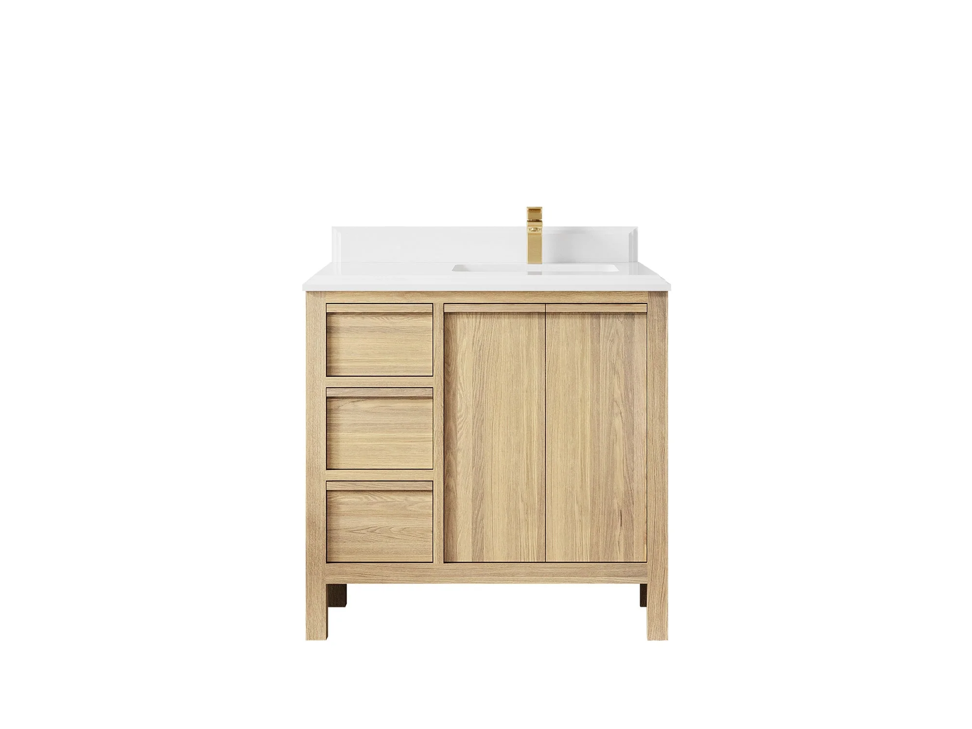 Elizabeth White Oak 36 in. W x 22 in. D Right Offset Sink Bathroom Vanity - Image 28