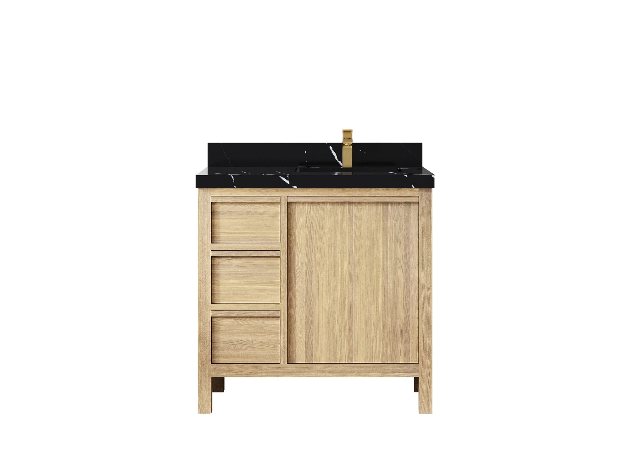 Elizabeth White Oak 36 in. W x 22 in. D Right Offset Sink Bathroom Vanity - Image 8