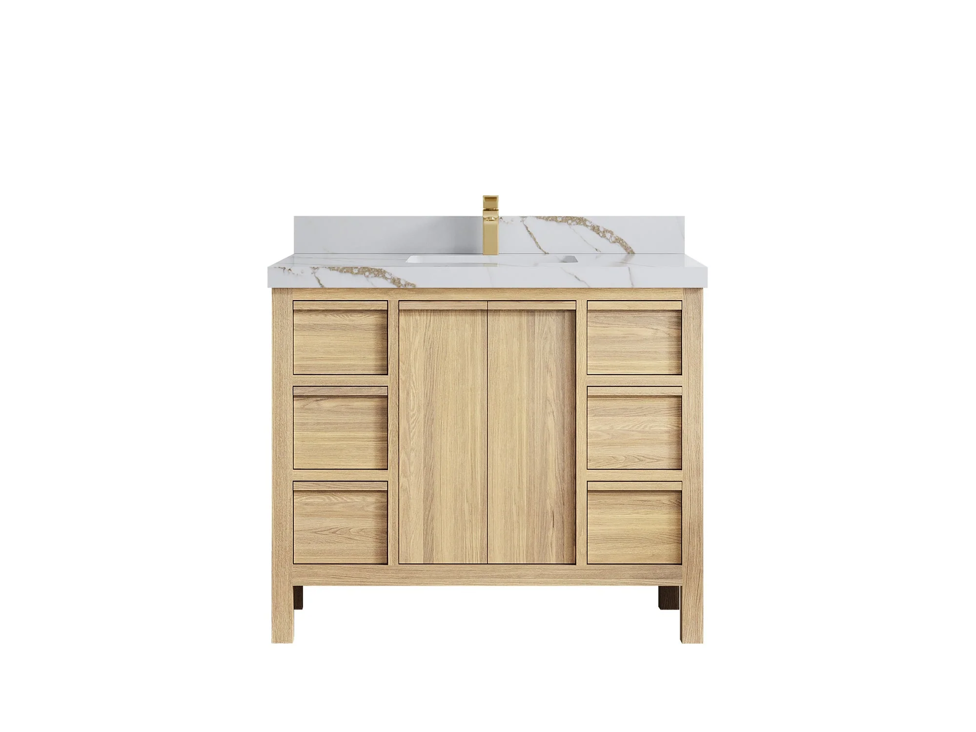 Elizabeth White Oak 42 in. W x 22 in. D Single Sink Bathroom Vanity - Image 15