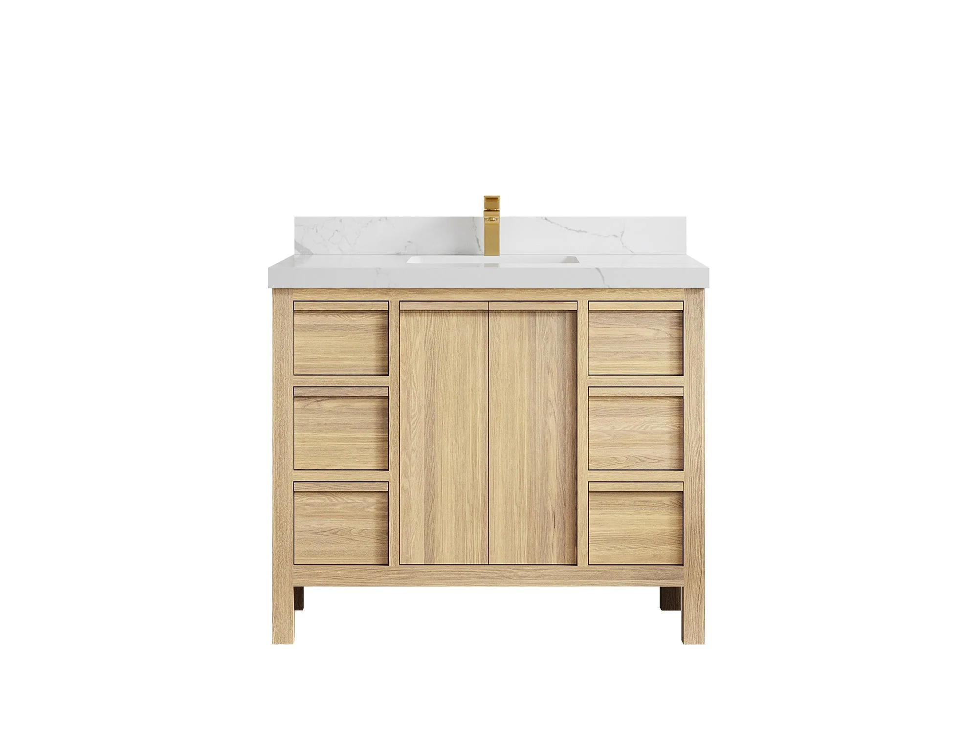 Elizabeth White Oak 42 in. W x 22 in. D Single Sink Bathroom Vanity - Image 17