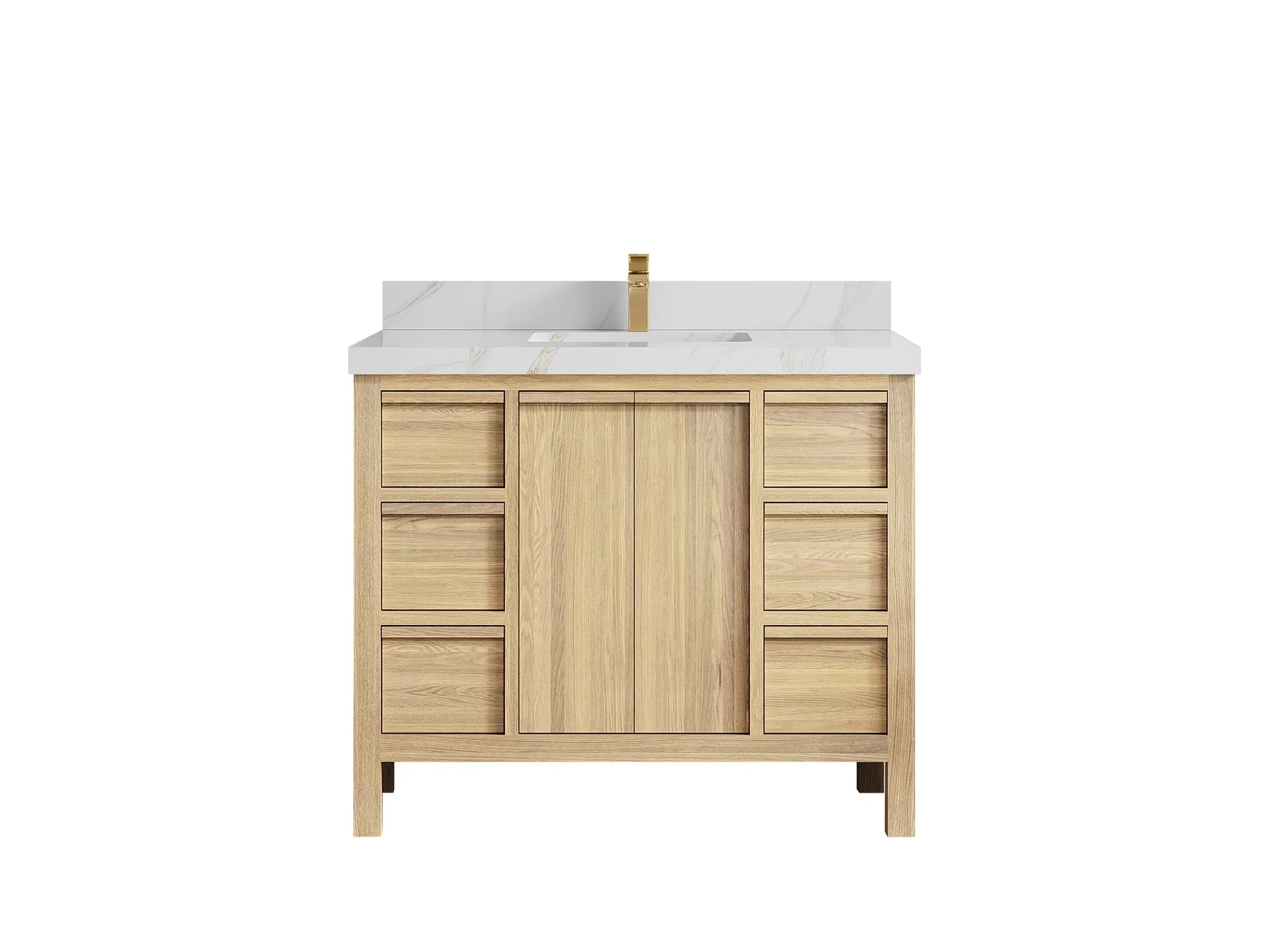 Elizabeth White Oak 42 in. W x 22 in. D Single Sink Bathroom Vanity - Image 23