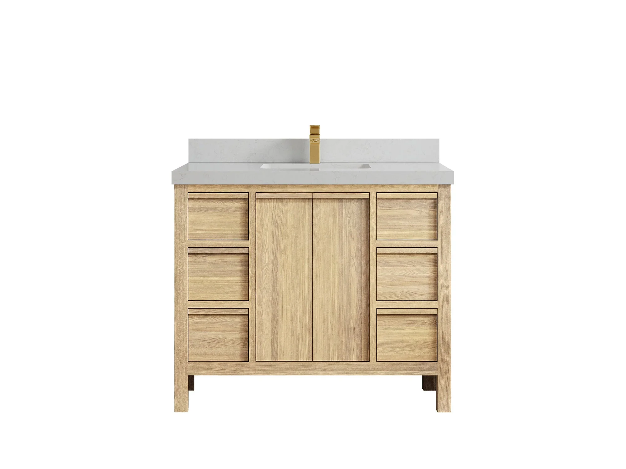 Elizabeth White Oak 42 in. W x 22 in. D Single Sink Bathroom Vanity - Image 27