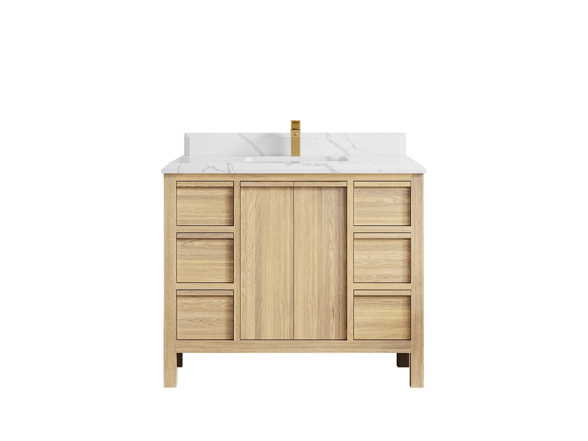 Elizabeth White Oak 42 in. W x 22 in. D Single Sink Bathroom Vanity - Image 29