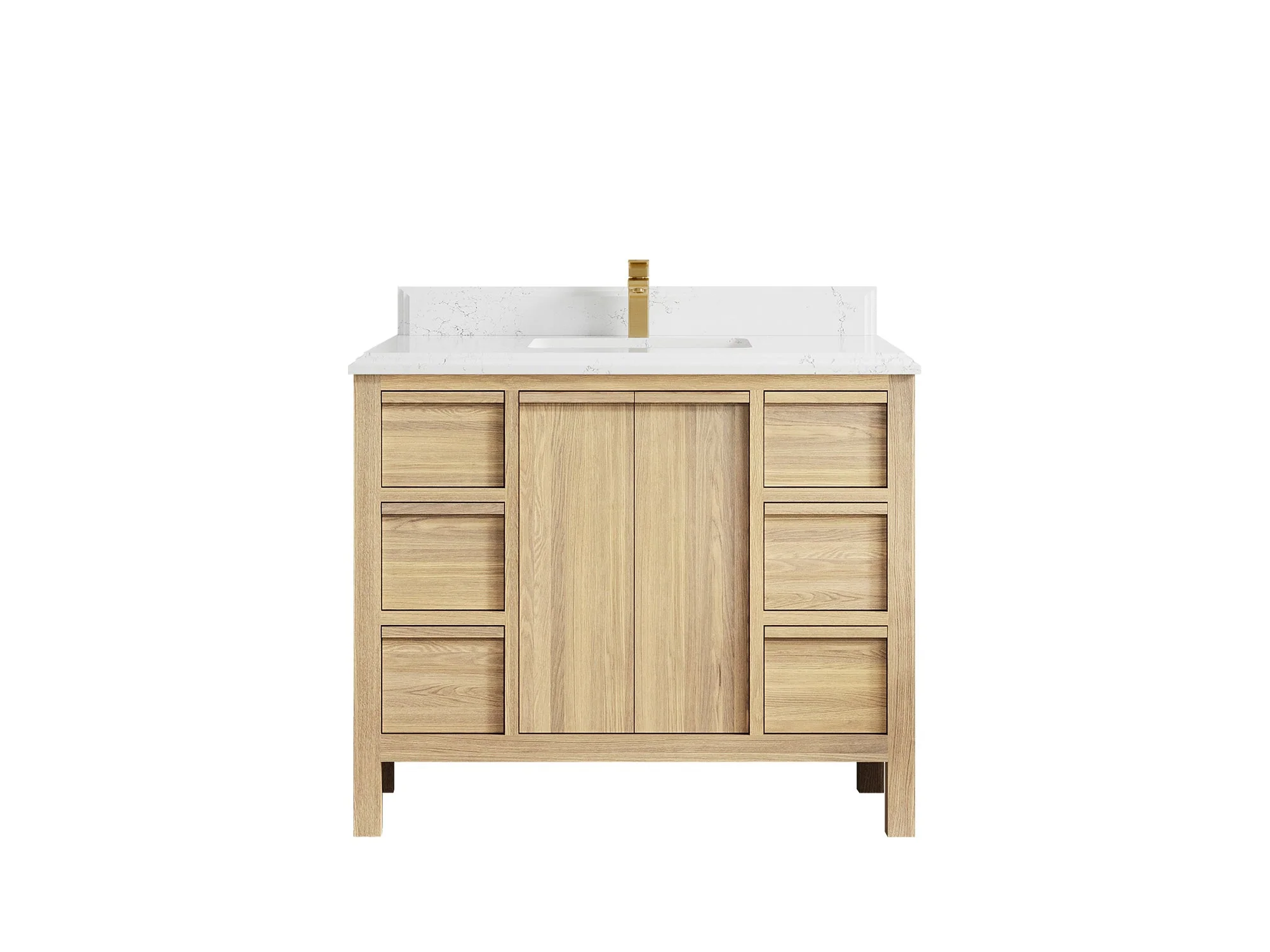 Elizabeth White Oak 42 in. W x 22 in. D Single Sink Bathroom Vanity - Image 31