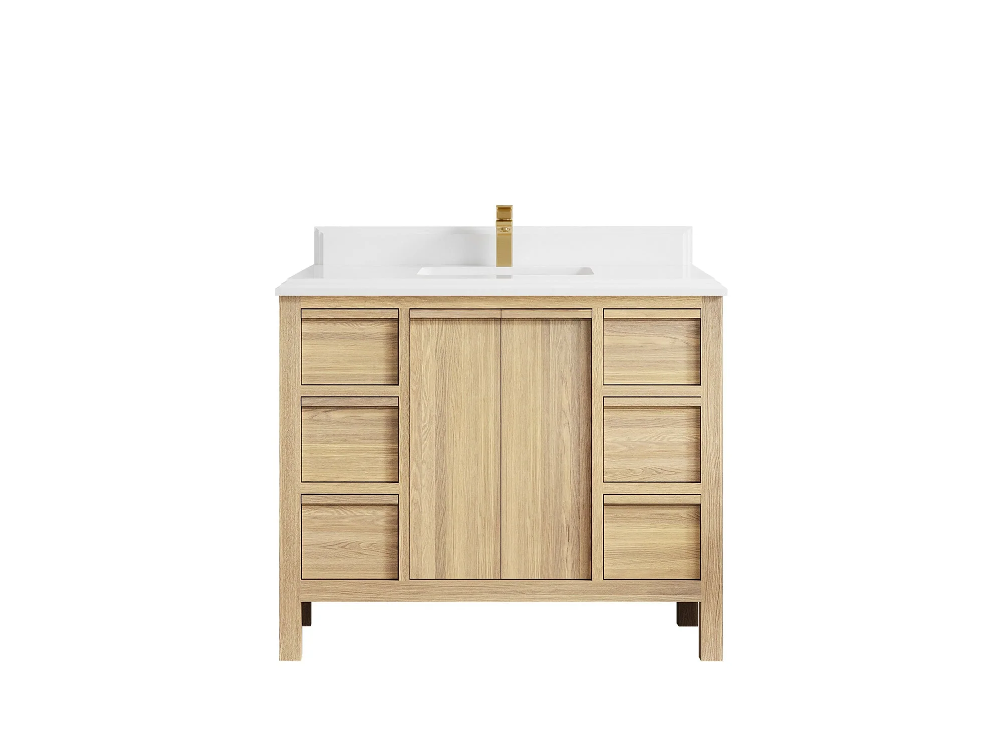 Elizabeth White Oak 42 in. W x 22 in. D Single Sink Bathroom Vanity - Image 33