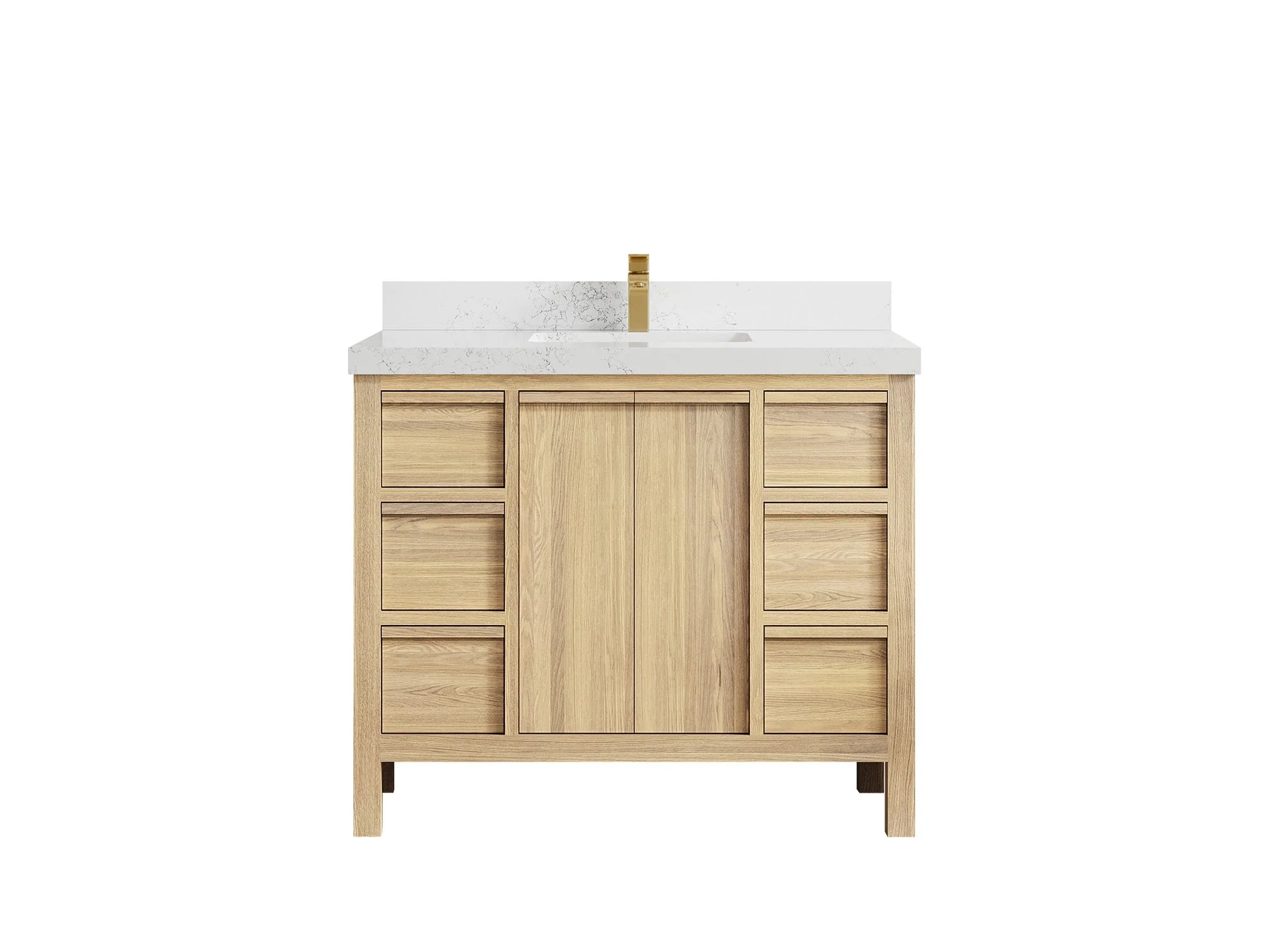Elizabeth White Oak 42 in. W x 22 in. D Single Sink Bathroom Vanity - Image 35