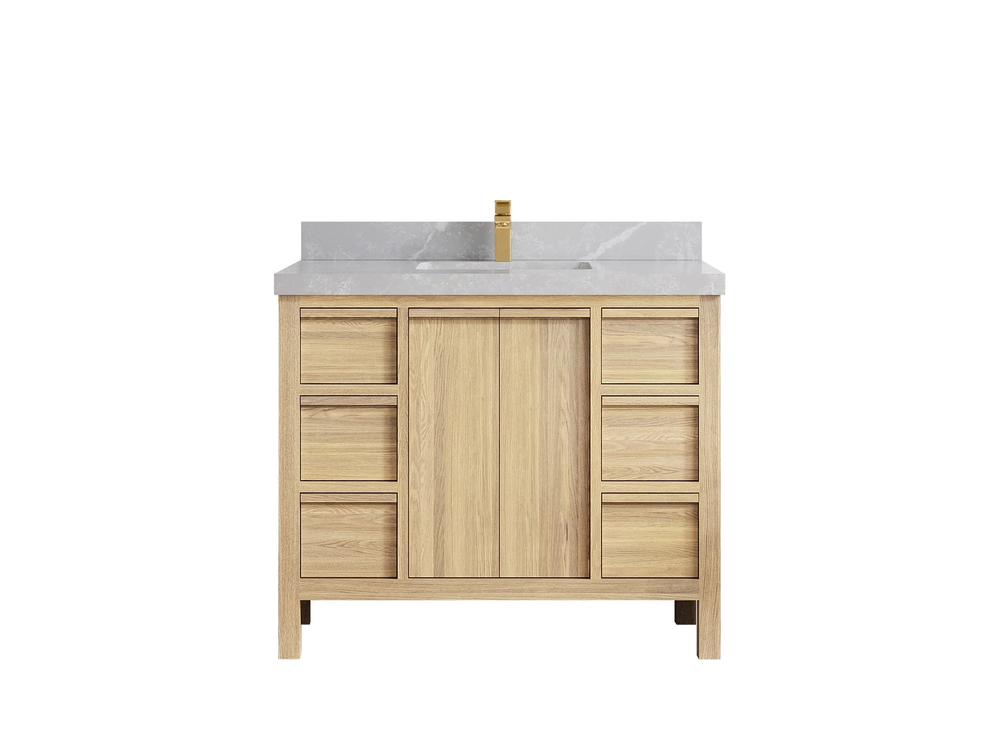 Elizabeth White Oak 42 in. W x 22 in. D Single Sink Bathroom Vanity - Image 37