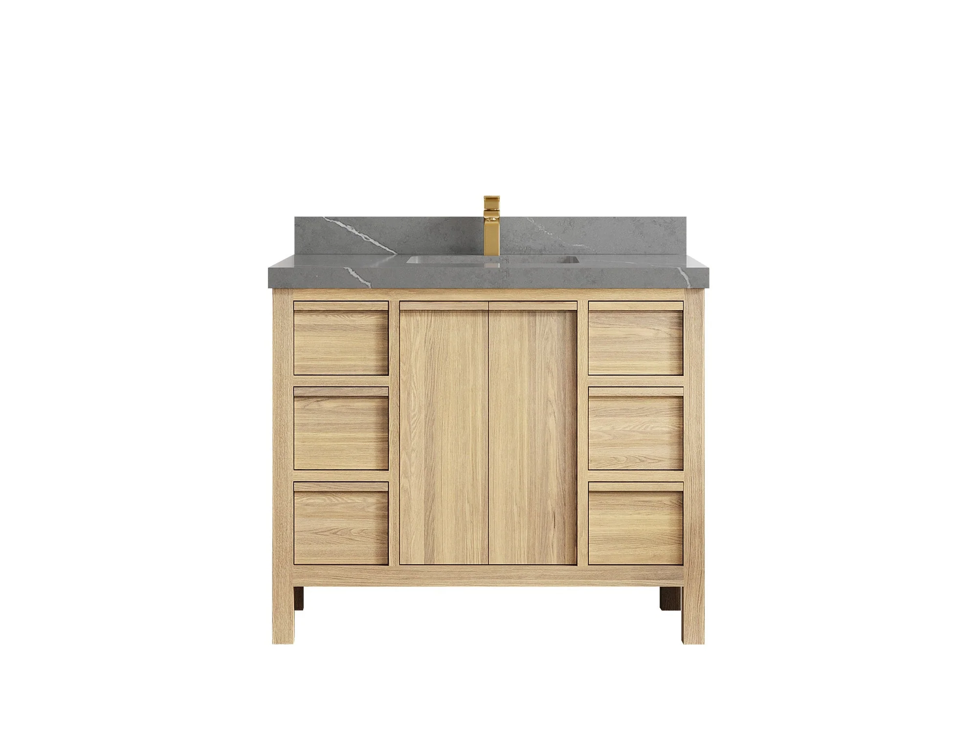 Elizabeth White Oak 42 in. W x 22 in. D Single Sink Bathroom Vanity - Image 39