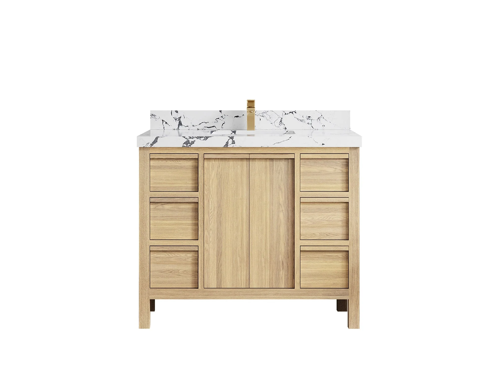 Elizabeth White Oak 42 in. W x 22 in. D Single Sink Bathroom Vanity - Image 45
