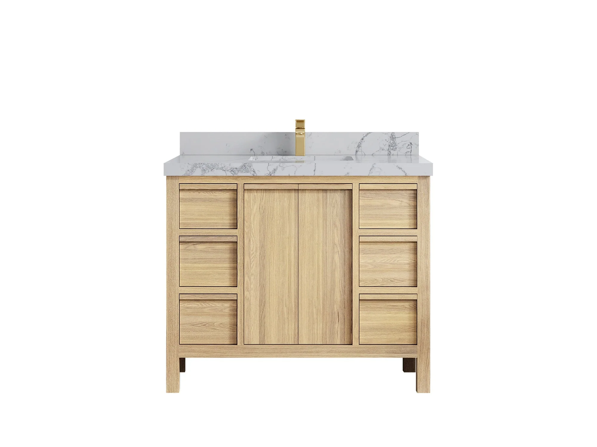 Elizabeth White Oak 42 in. W x 22 in. D Single Sink Bathroom Vanity - Image 47